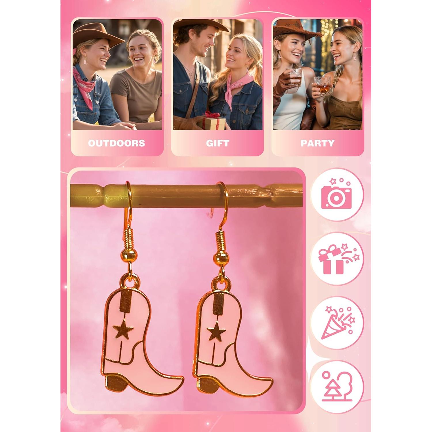 Pendientes de Botas Vaqueras de Esmalte para Mujeres - Accesorios