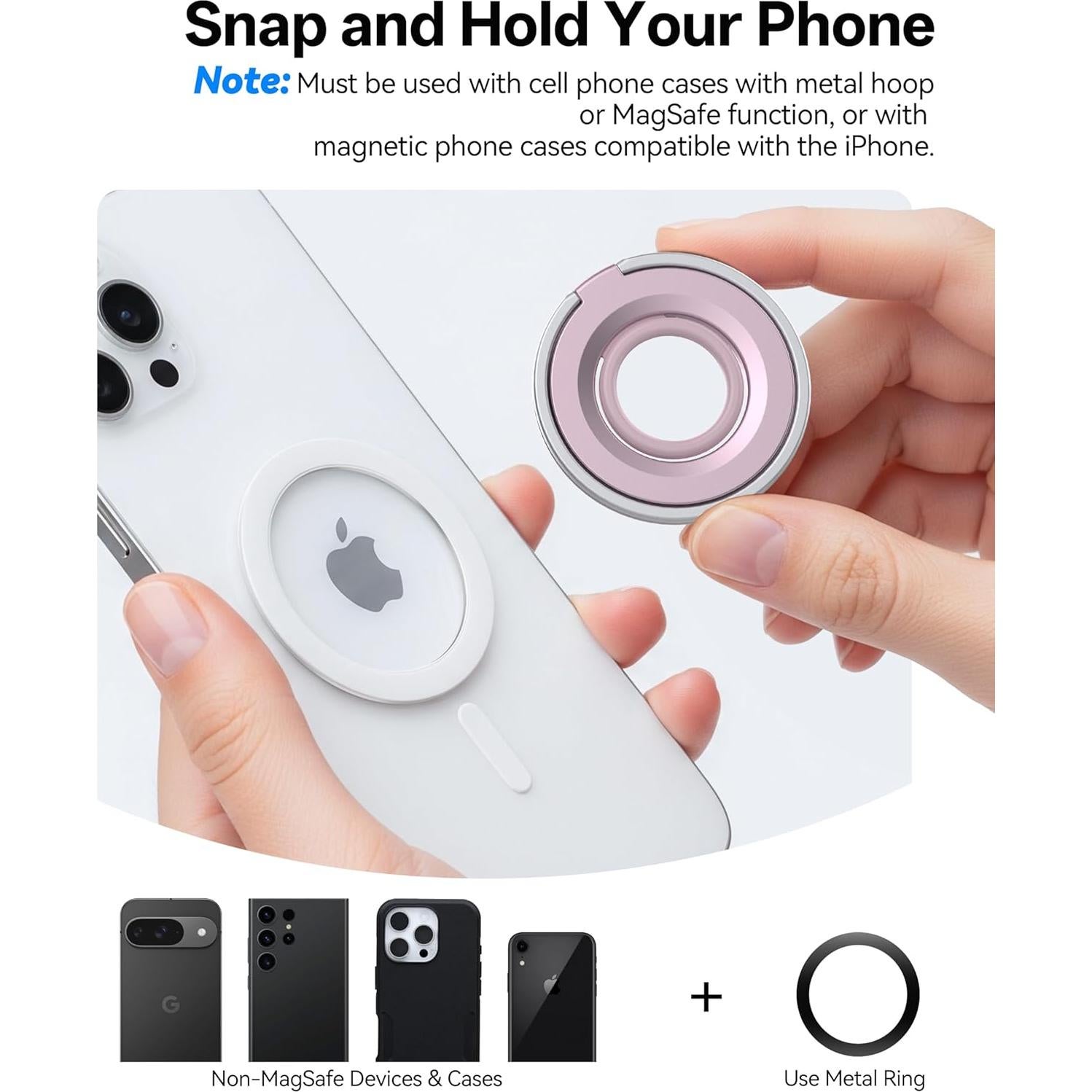 Soporte Magnético para Teléfono Orivienta Rosa Ajustable