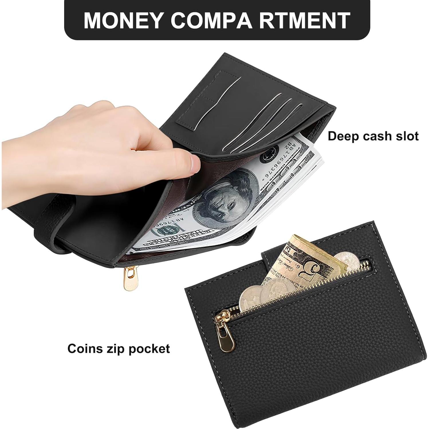 Cartera de Pasaporte RFID DOB SECHS para Mujeres - Negro