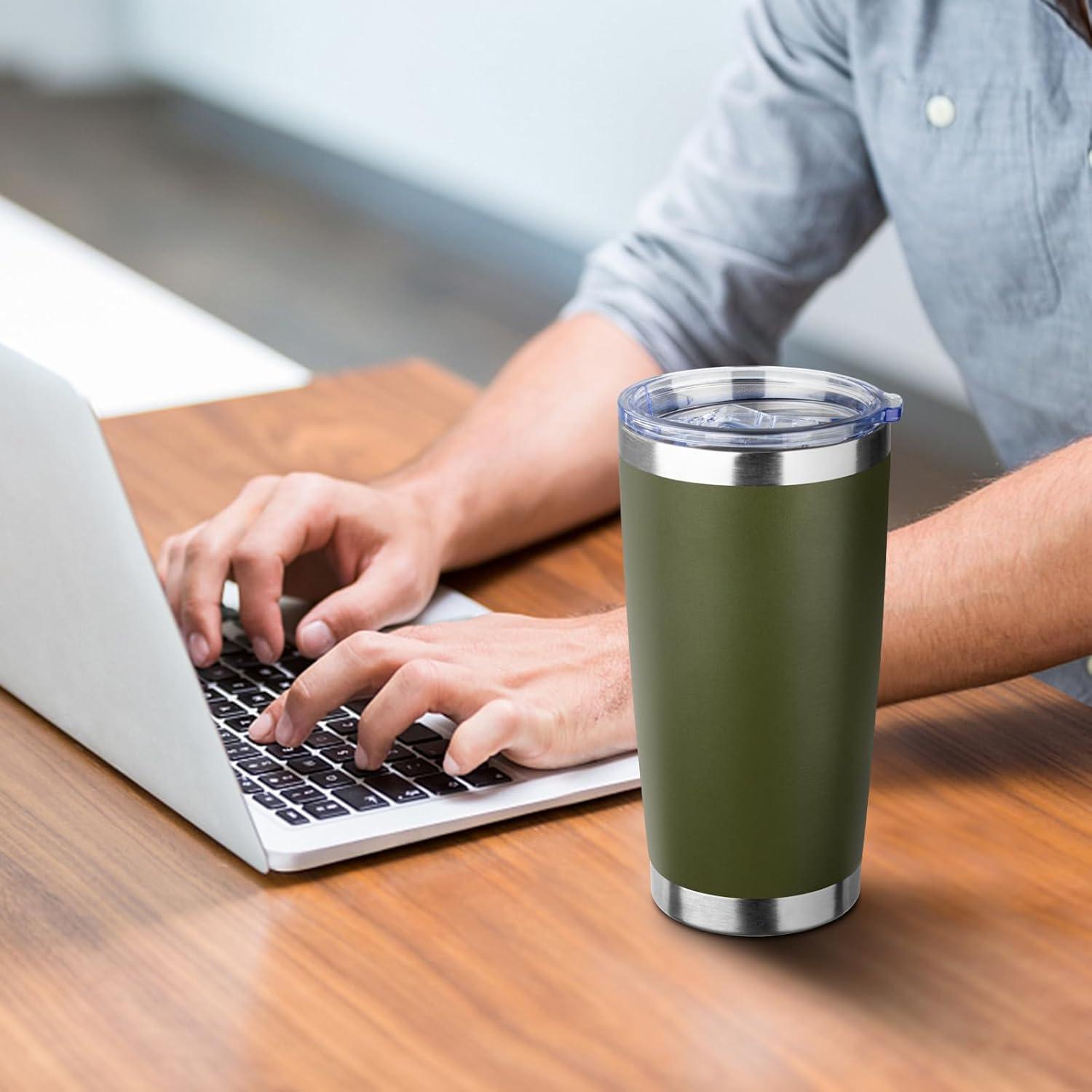 Vaso de acero inoxidable 20oz ATIKZHE con popote y tapa