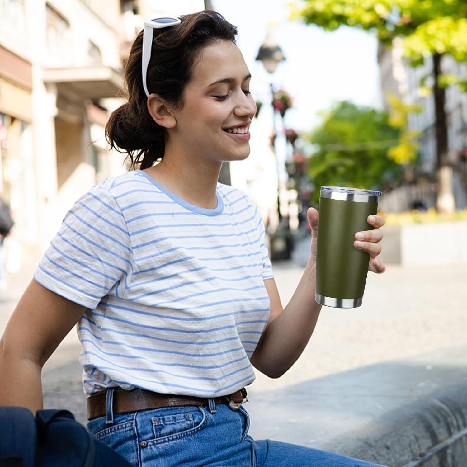 Vaso de acero inoxidable 20oz ATIKZHE con popote y tapa