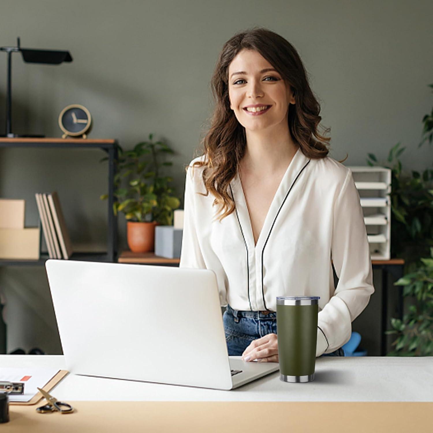 Vaso de acero inoxidable 20oz ATIKZHE con popote y tapa