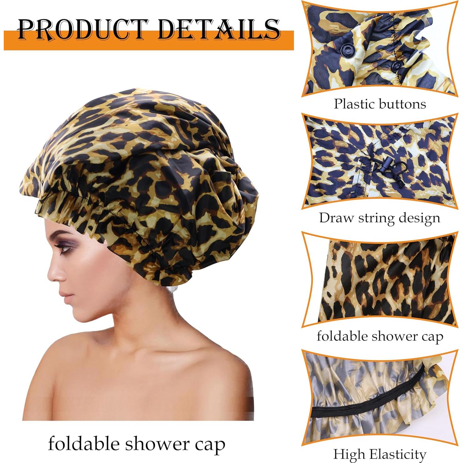 Gorros de Ducha Grandes para Mujeres - 2 PCS Impermeables