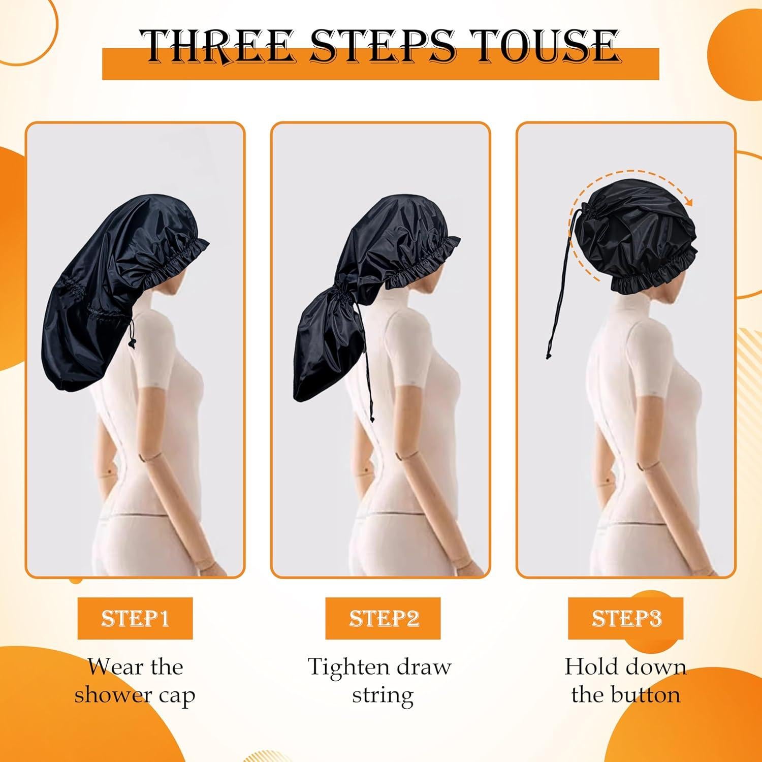 Gorros de Ducha Grandes para Mujeres - 2 PCS Impermeables