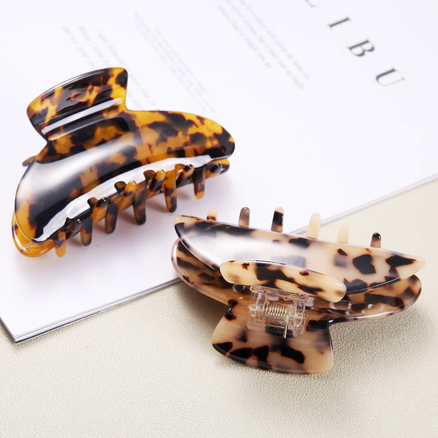 Clips de Garra para Cabello Eyegla 2 Pcs Concha de Tortuga