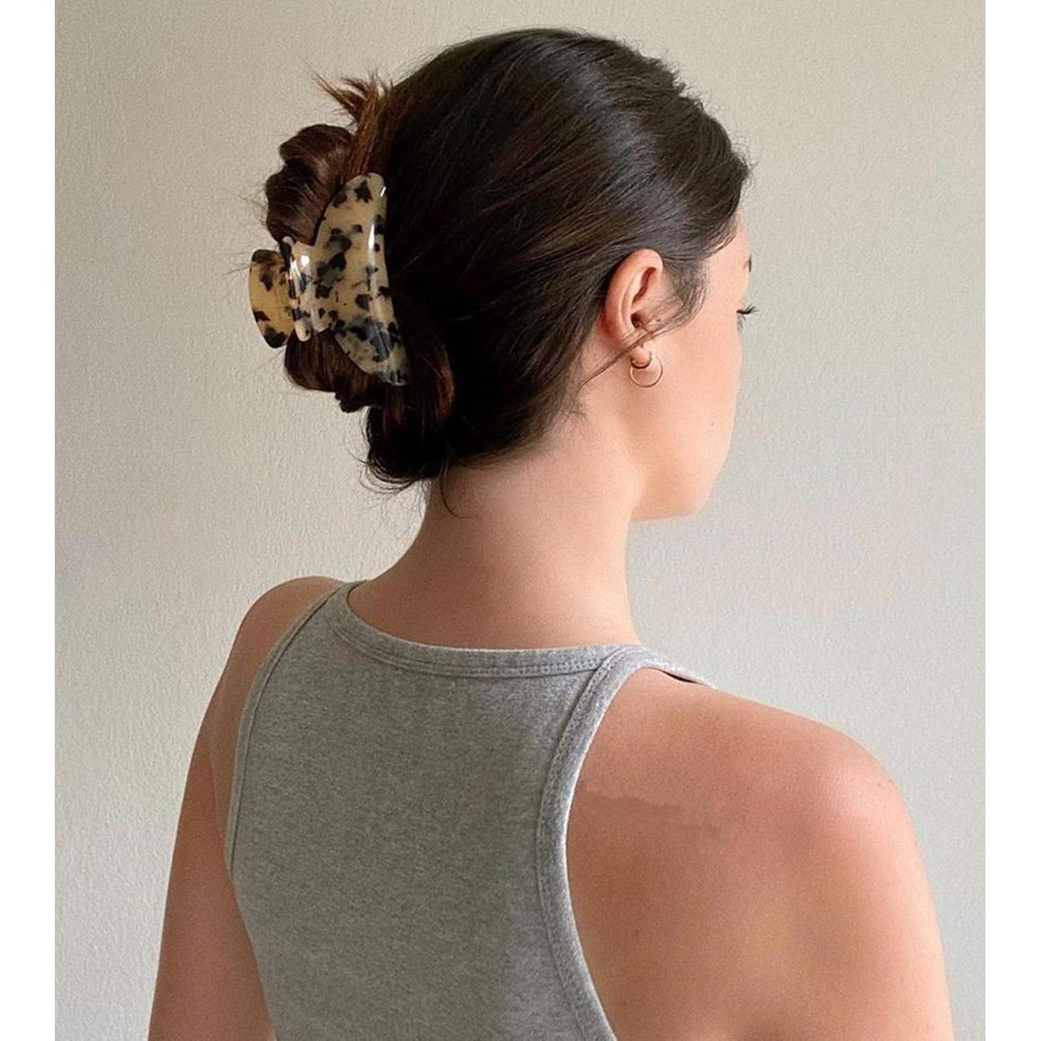 Clips de Garra para Cabello Eyegla 2 Pcs Concha de Tortuga