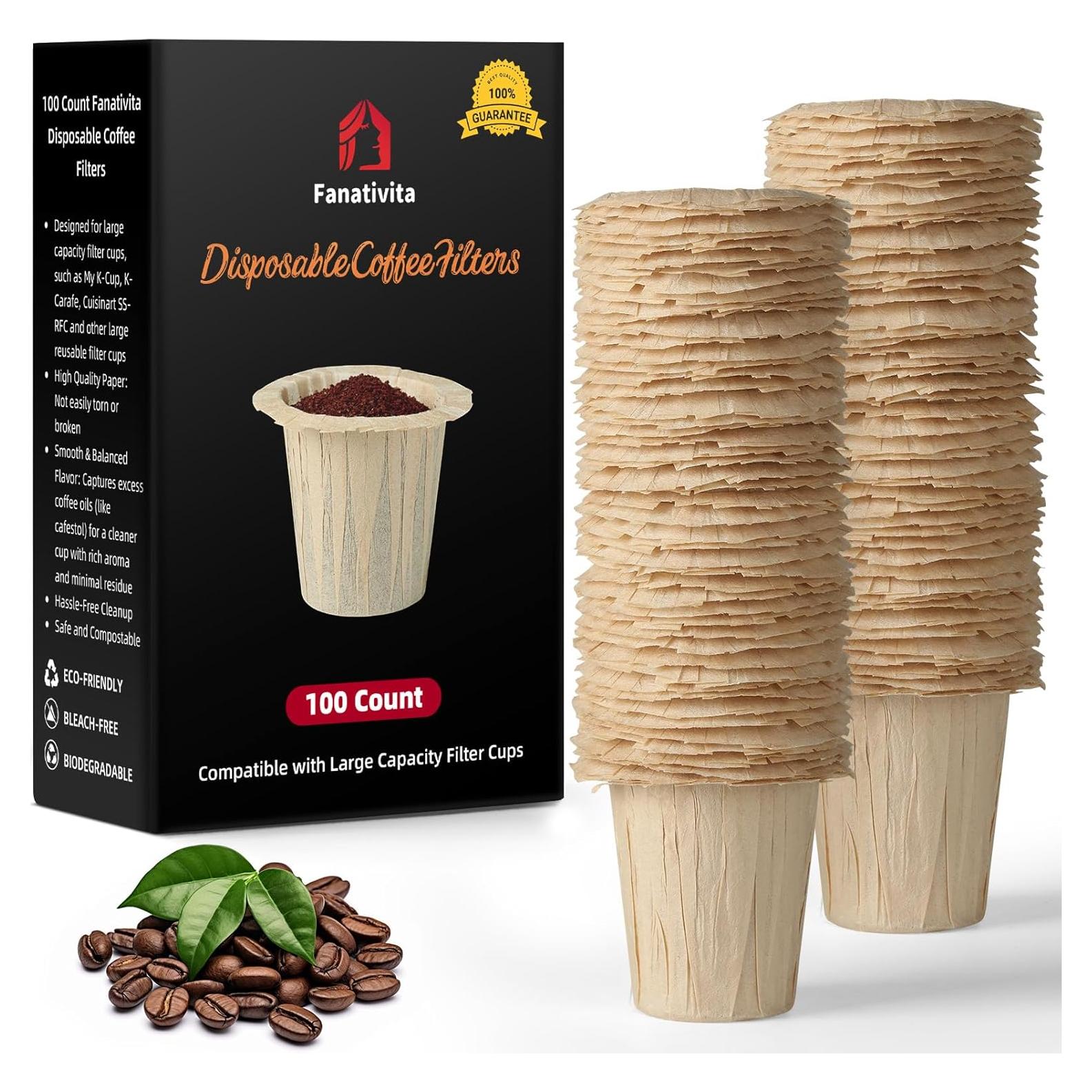 Filtros de café desechables Fanativita 100 unidades sin blanquear