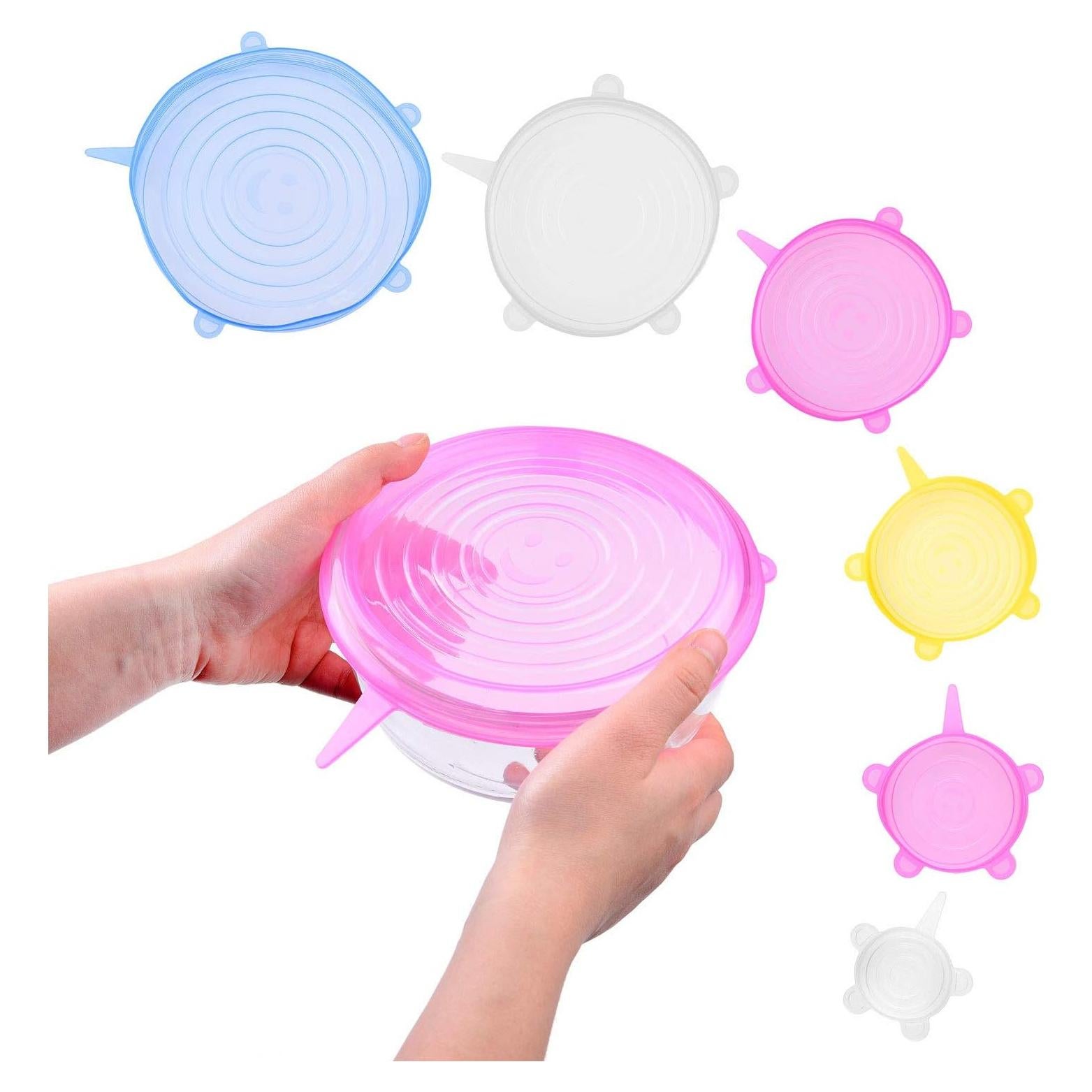 Set de 6 Tapas de Silicona Estirables Kare & Kind - A prueba de Fugas