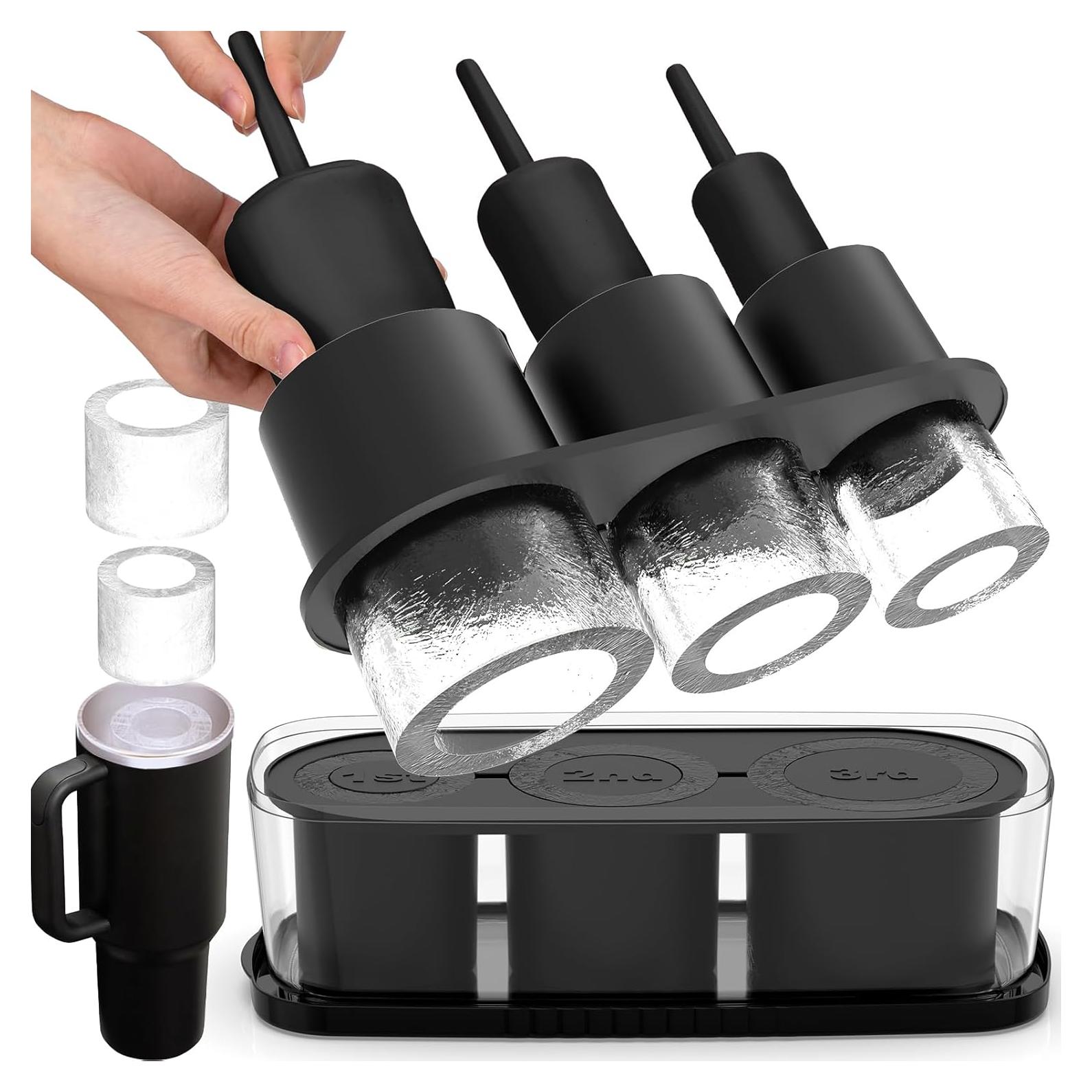 Bandeja de Hielo Cilíndrica Ukulork 40Oz con Tapa - 3 Piezas