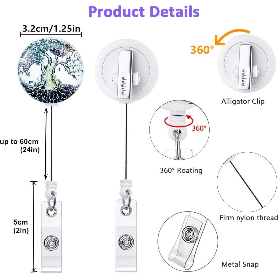 Ruedas de Insignia Retráctiles WoEluone Árbol de la Vida 3 Pcs