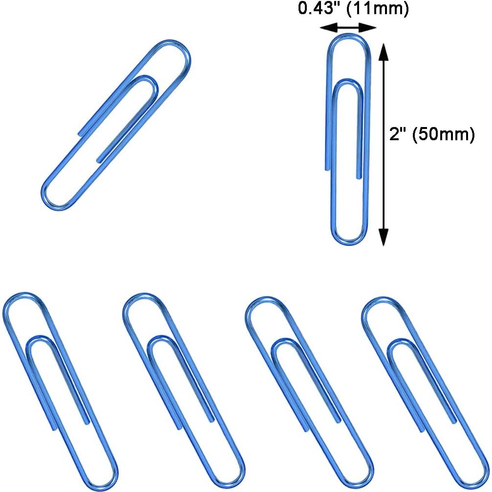 Clip de Papel Jumbo Vannise Azul 50mm - 100 Piezas Resistentes
