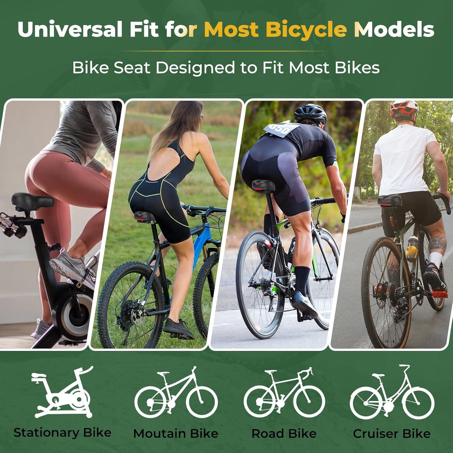 Cojín de Asiento de Espuma con Memoria TONBUX Negro - Sillín Impermeable para Bicicletas