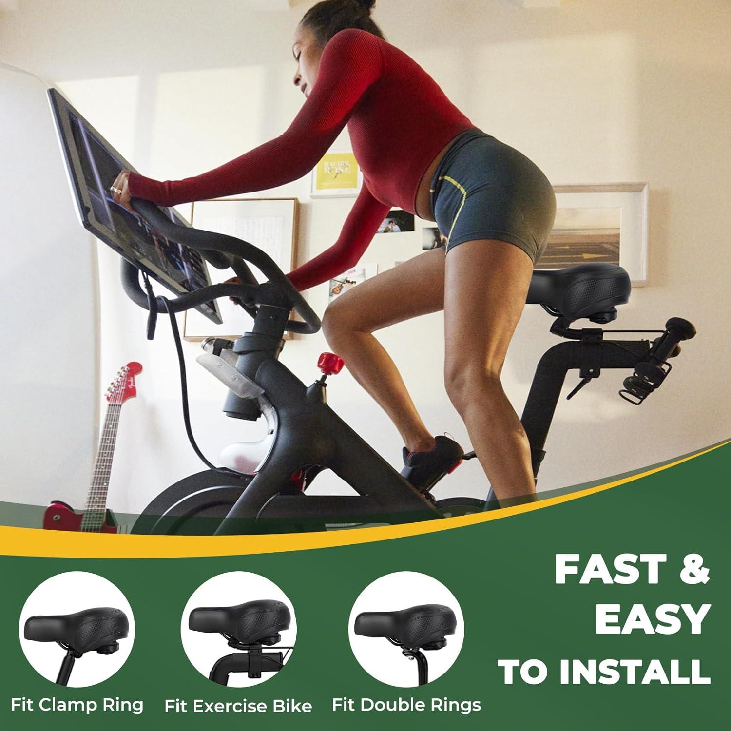 Cojín de Asiento de Espuma con Memoria TONBUX Negro - Sillín Impermeable para Bicicletas