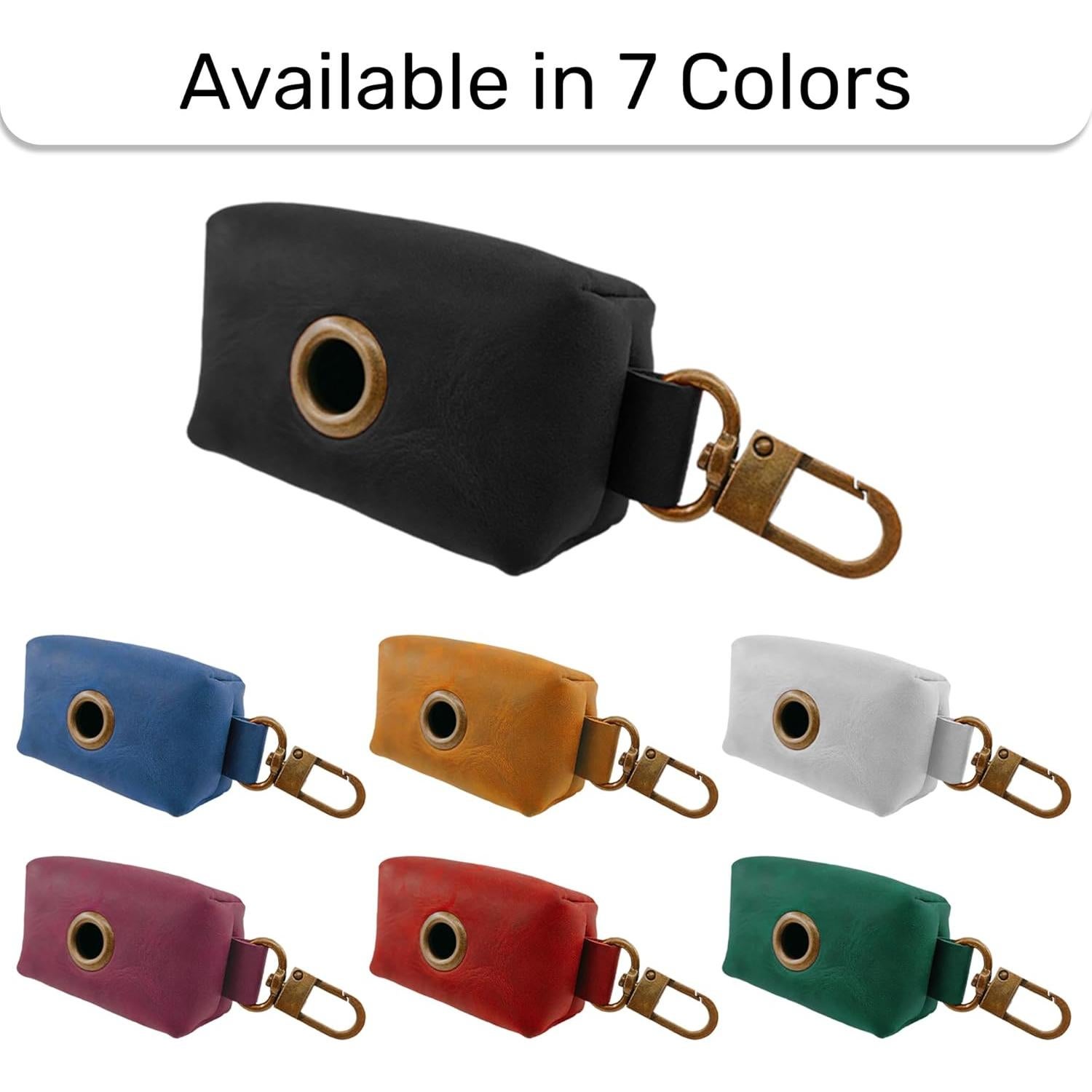 Soporte de Bolsa de Desechos de Perro HIFA - Cuero Negro Premium