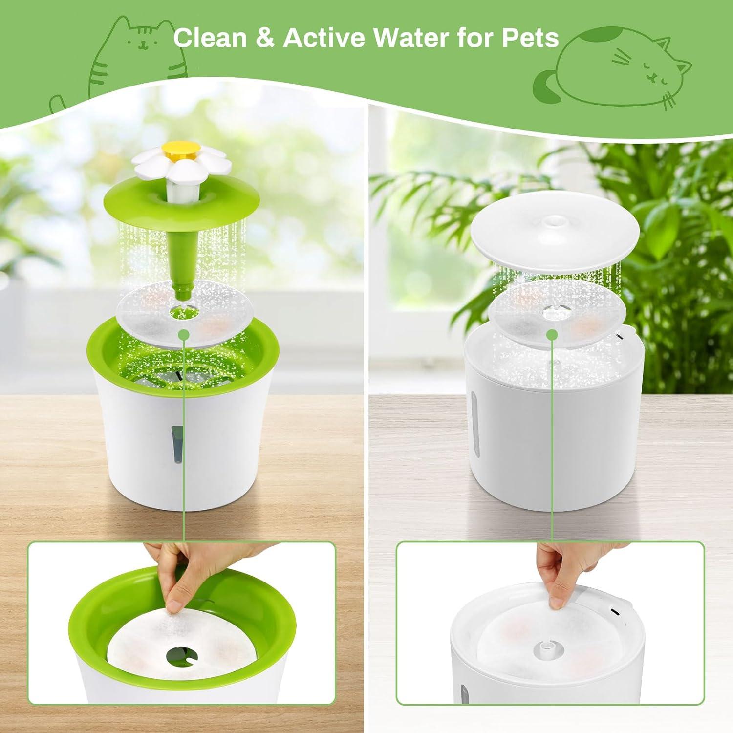 Filtros de agua para gatos GISOFIK - 6 Pack, triple filtración