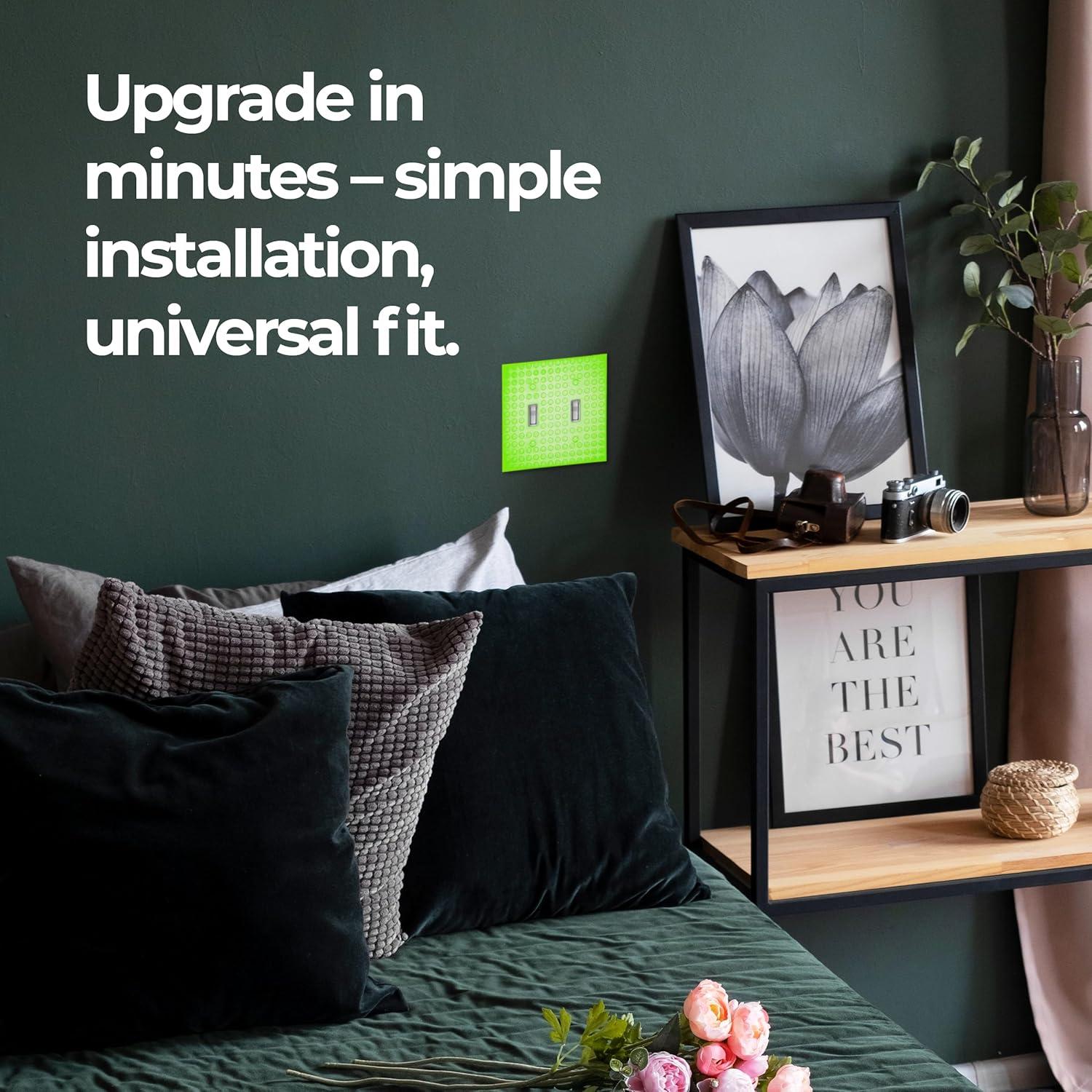 Cubierta de Enchufe 3D Genérico Verde 2 Gang - Diseño Divertido