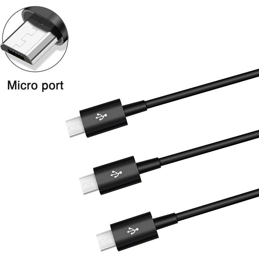 Cable Divisor Micro USB 3 en 1 Herfair 0.91m Carga Rápida