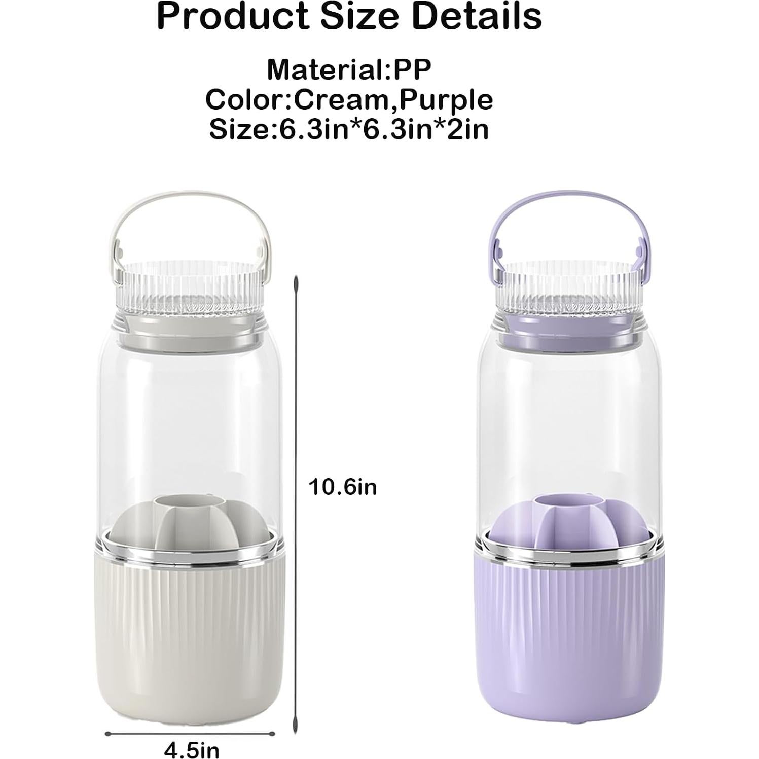 Organizador de Brochas de Maquillaje Iilnlaty 360 Púrpura con Limpieza