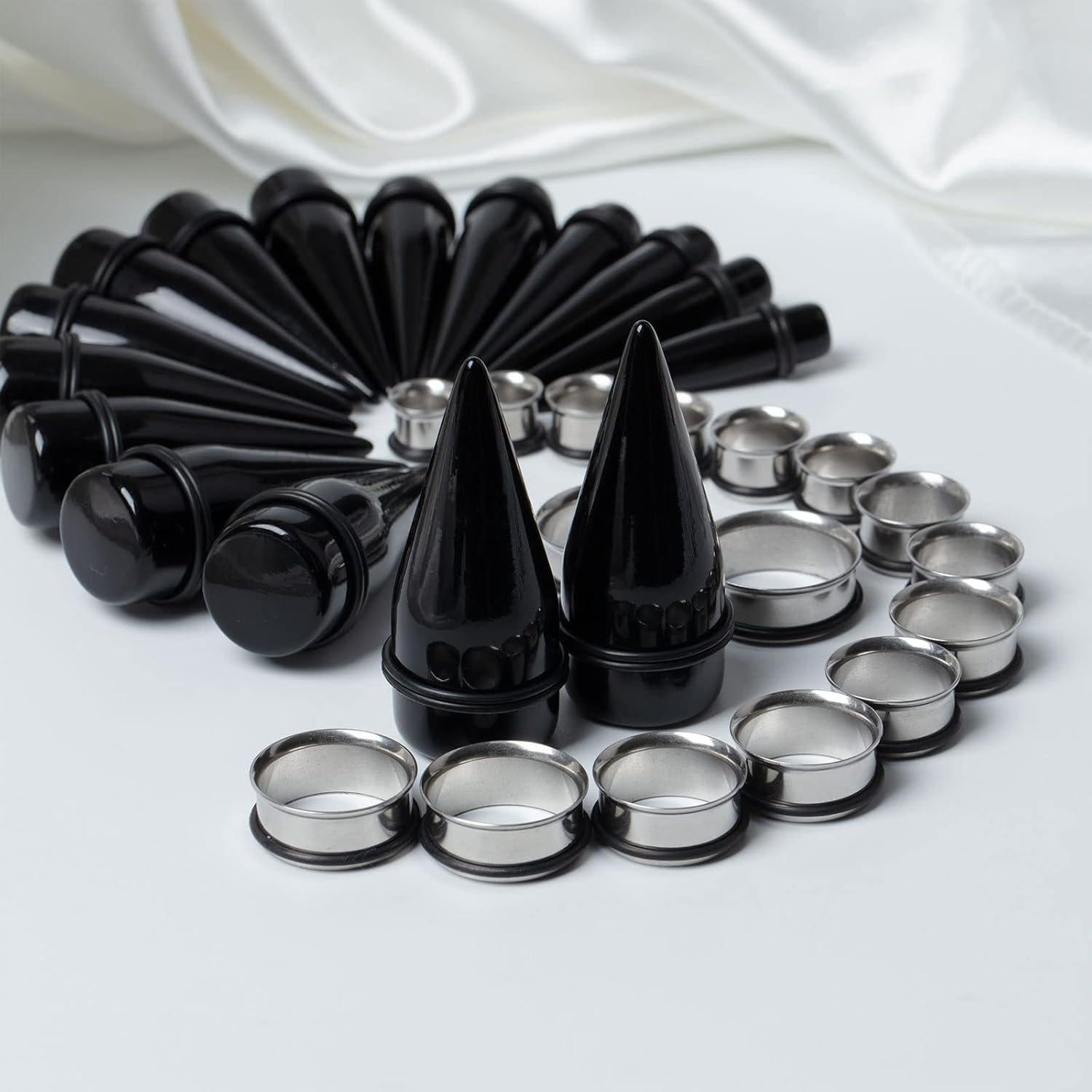 Kit de Estiramiento de Orejas 32 PCS CABBE KALLO 24mm Acero Inoxidable