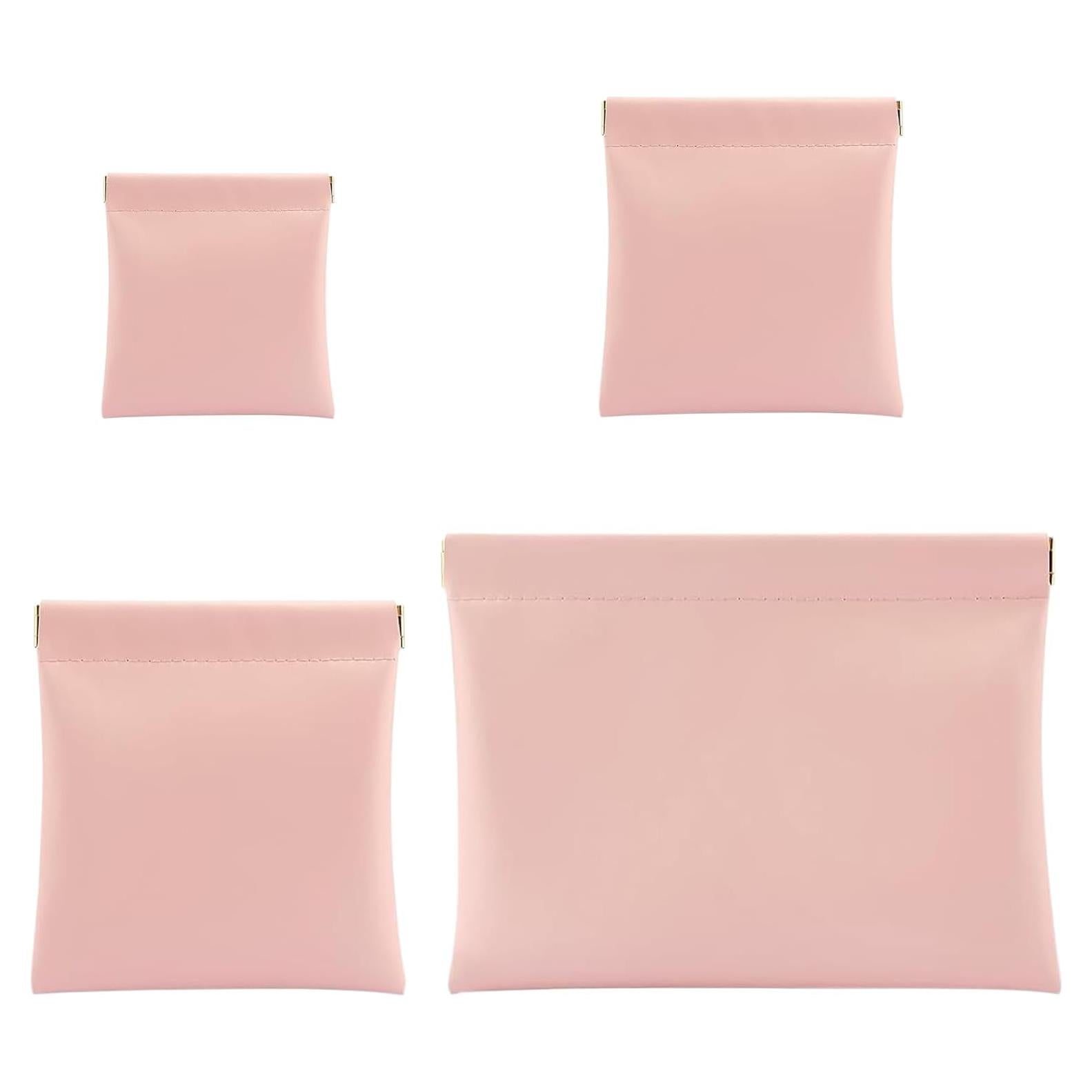 Estuche de Maquillaje Rosa 4 Pcs Portátil para Mujeres