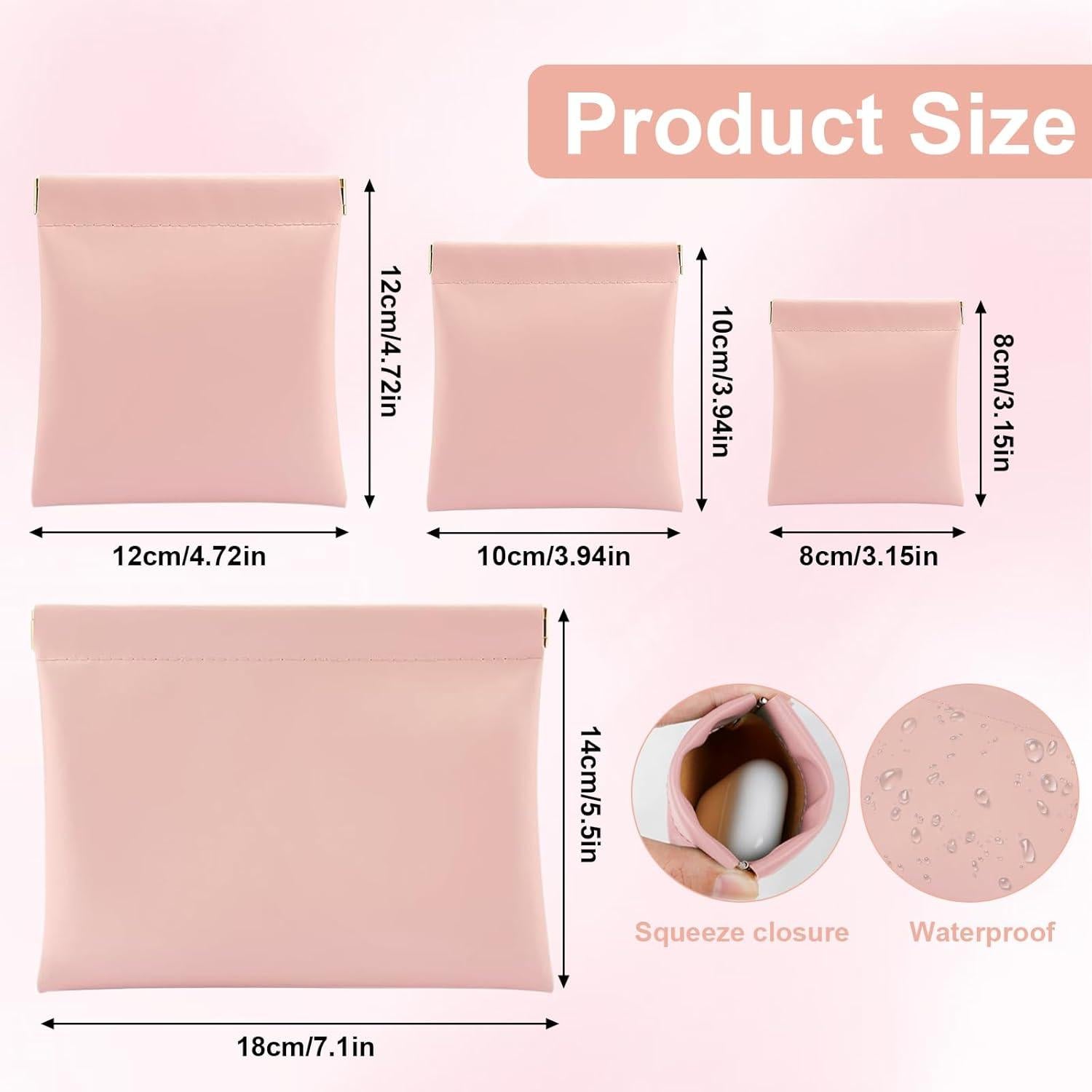 Estuche de Maquillaje Rosa 4 Pcs Portátil para Mujeres