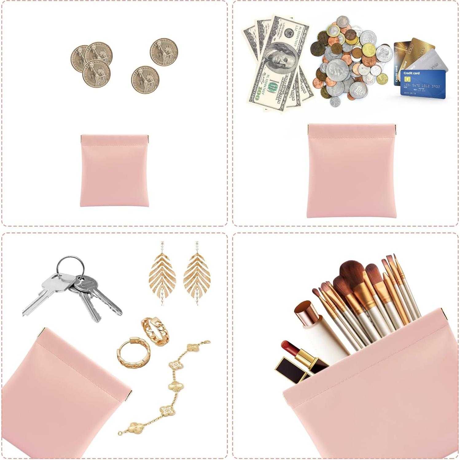 Estuche de Maquillaje Rosa 4 Pcs Portátil para Mujeres