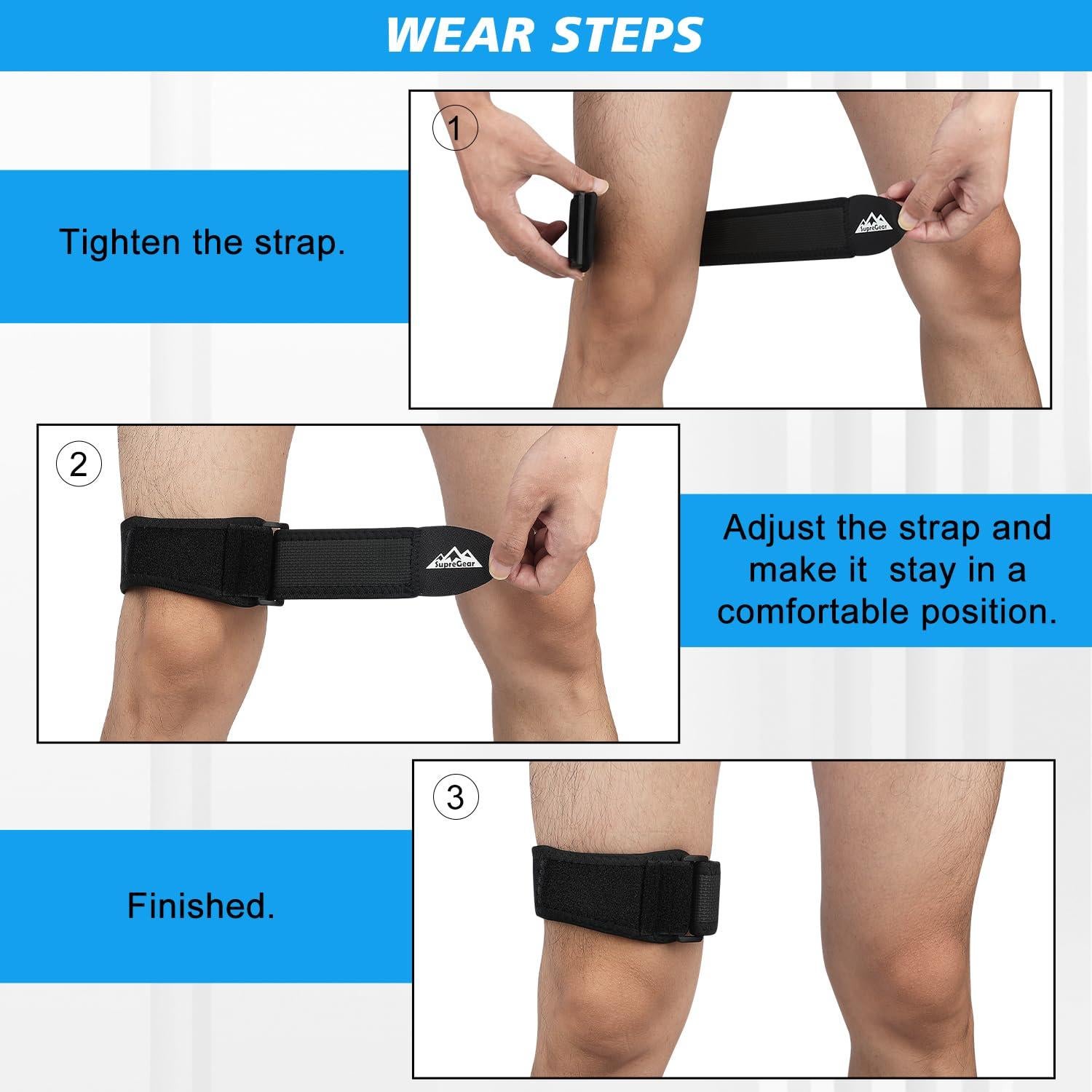 Faja de Compresión IT Band SupreGear - Soporte Ajustable para Rodilla
