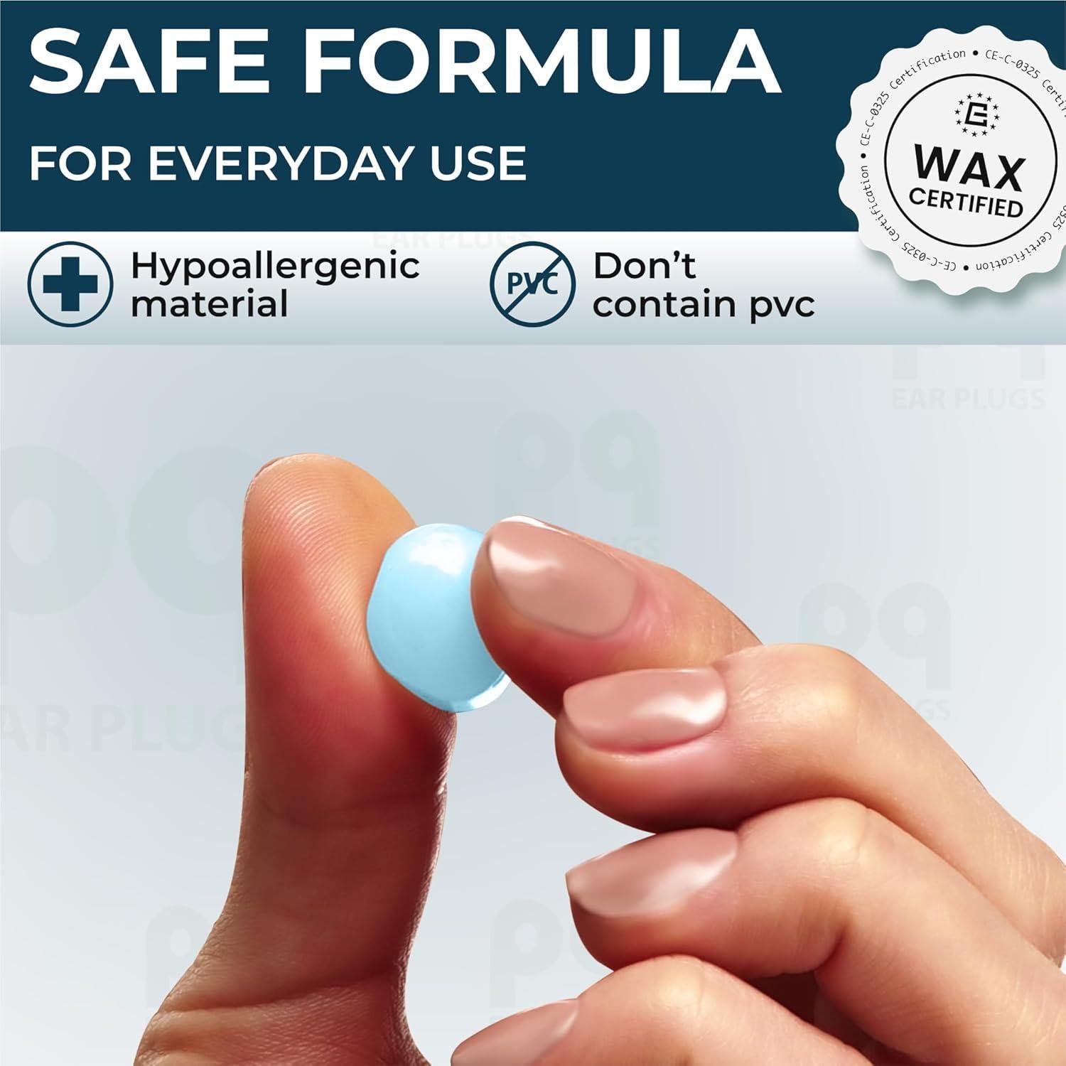 Tapones para oídos de cera Peace&Quiet 28 unidades azul