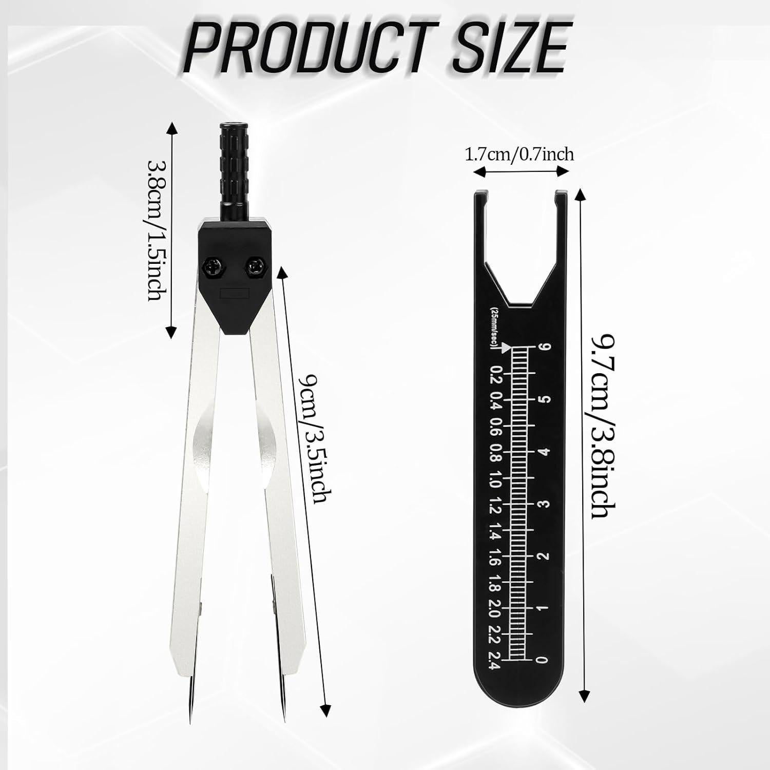 Calibrador EKG MOZEAT LENS 2 Piezas Negro 11.5 cm