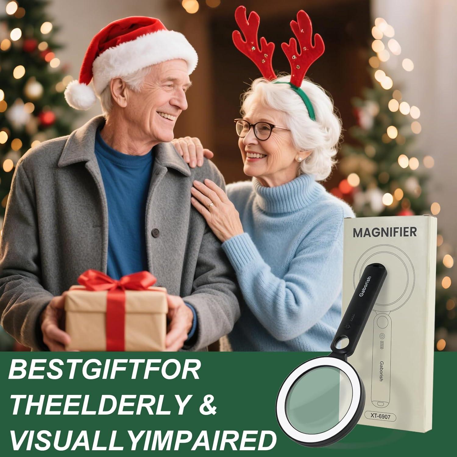 Lupa de Mano GABORISH con Luz LED 10X 30X Vidrio 8.89 cm