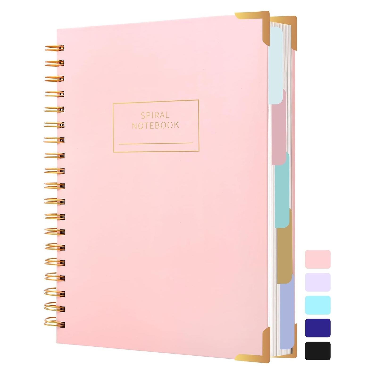 Cuaderno Yoment B5 Tapa Dura Espiral 240 Páginas Rayado Rosa