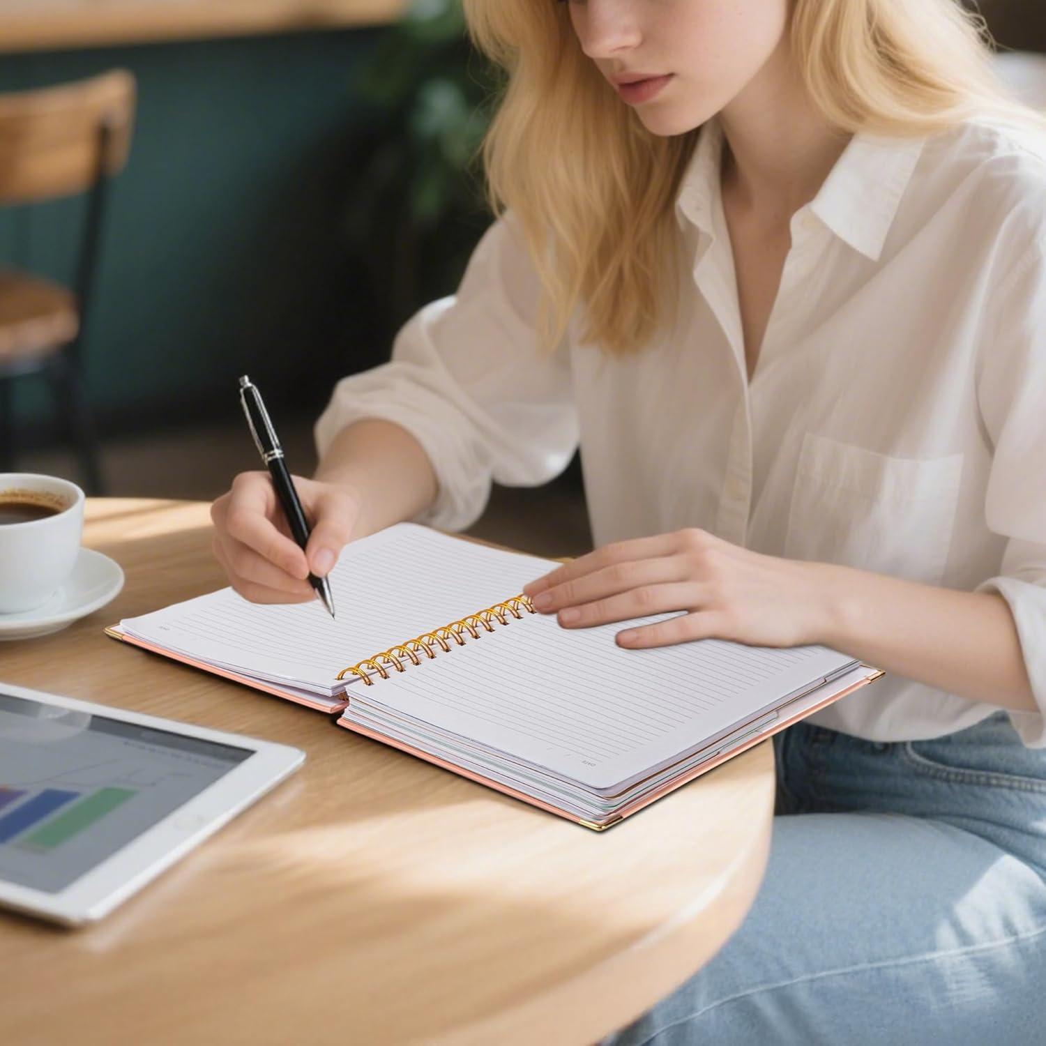 Cuaderno Yoment B5 Tapa Dura Espiral 240 Páginas Rayado Rosa