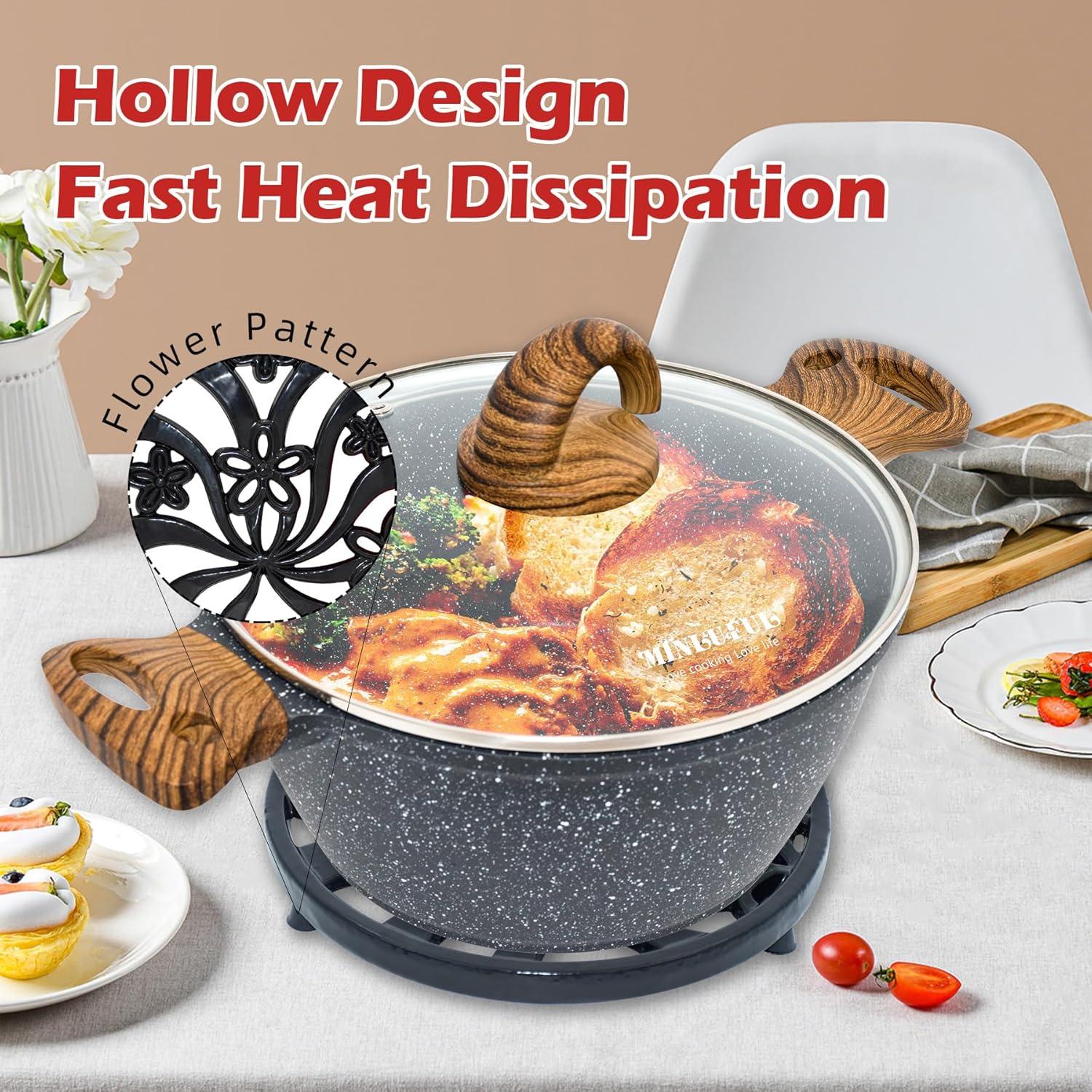 Trivet de Hierro Fundido Minluful 17.78 cm Negro Vintage