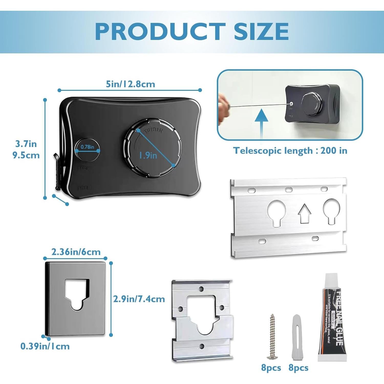 Cuerda de Ropa Retráctil JIAYIGOOD 5.1m Negra para Exterior