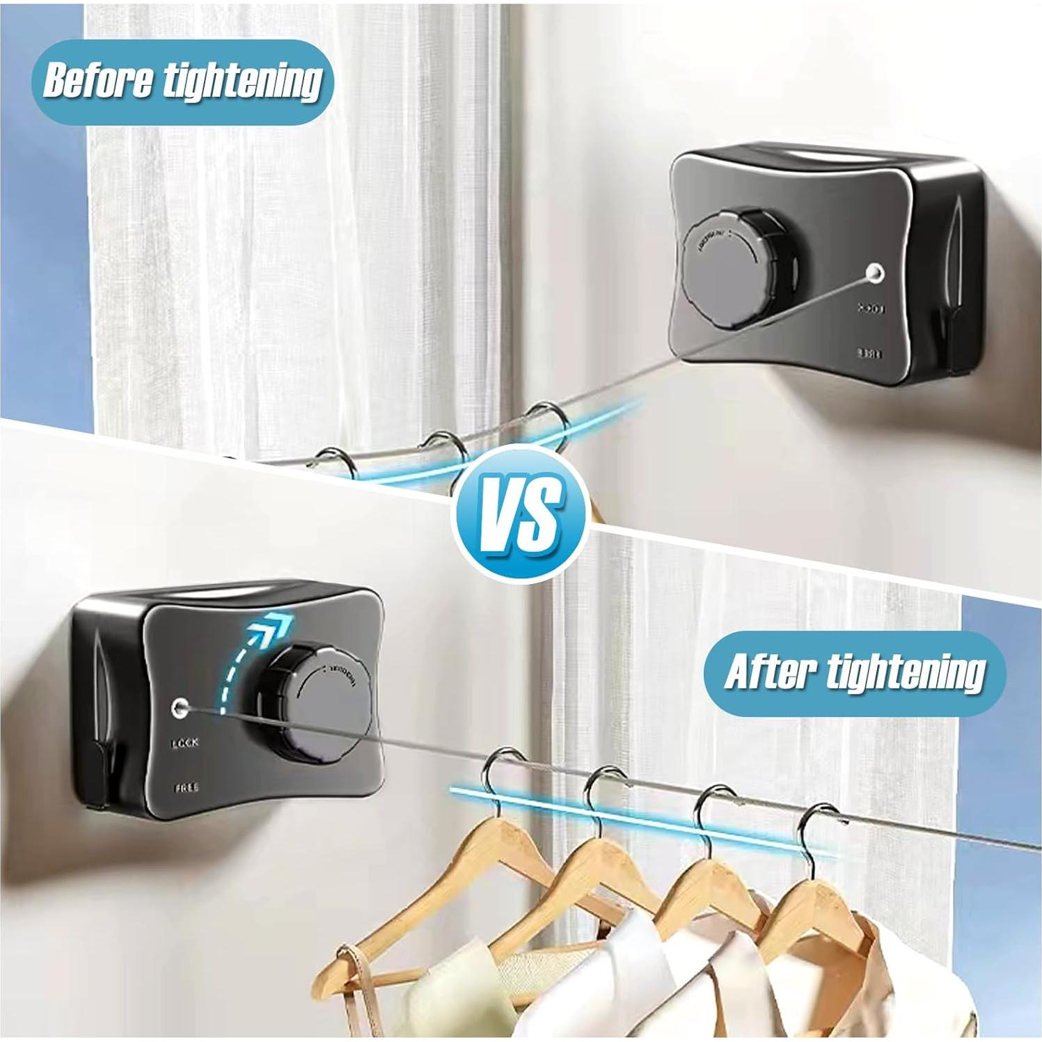 Cuerda de Ropa Retráctil JIAYIGOOD 5.1m Negra para Exterior