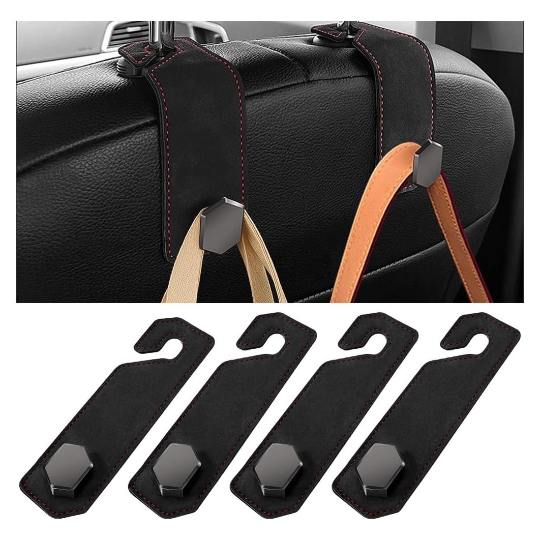 Ganchos para Reposacabezas de Coche Bittwee 4PCS Negro