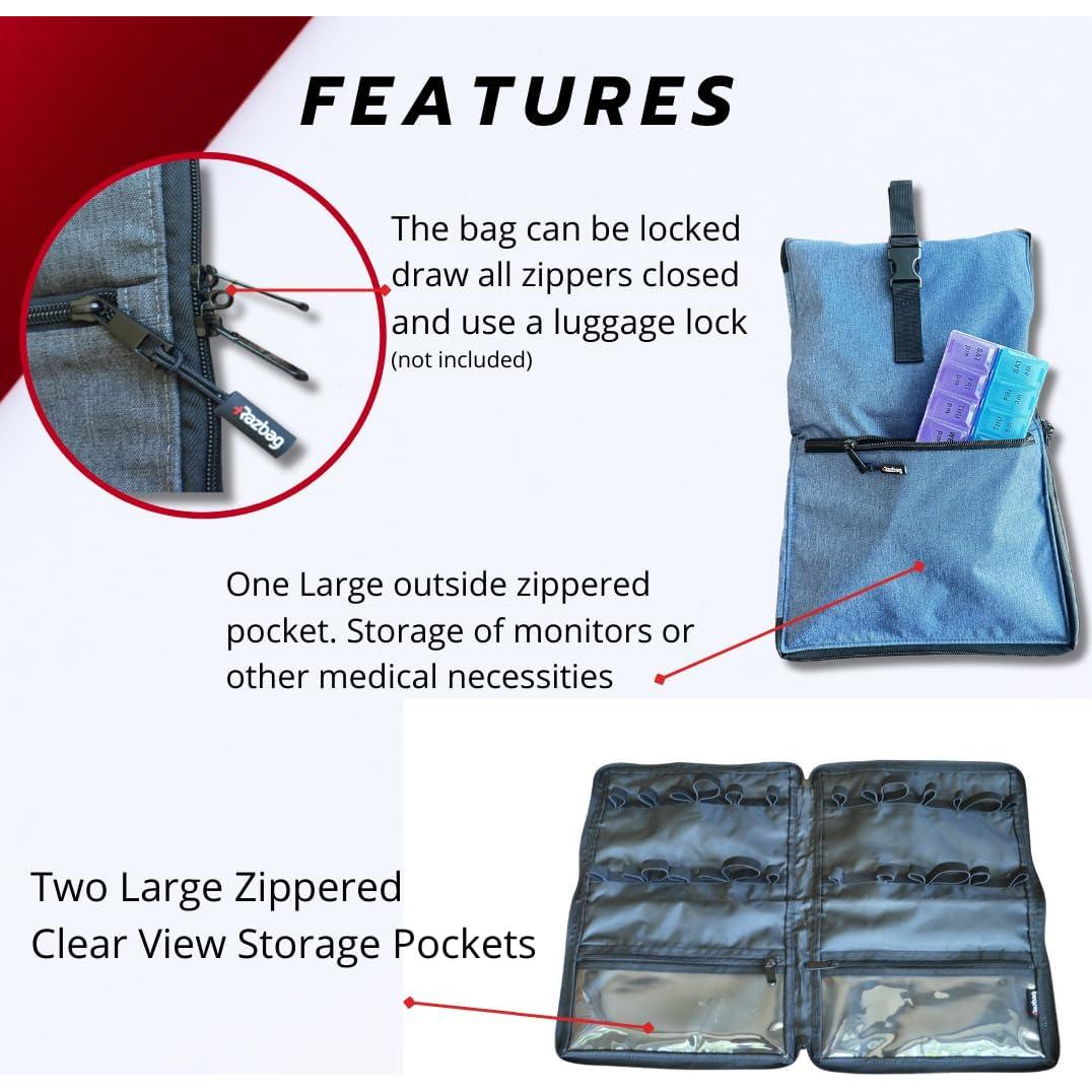 Bolsa de Medicina de Viaje Razbag - Organizador Azul 43x28cm