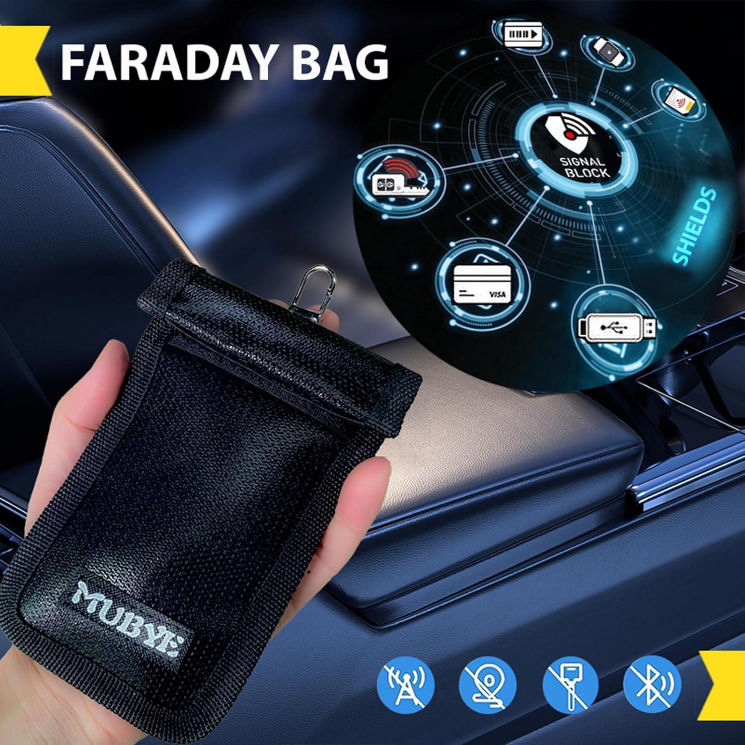 Bolsas Faraday MUBYE 2PCS Antirrobo a Prueba de Fuego y Agua