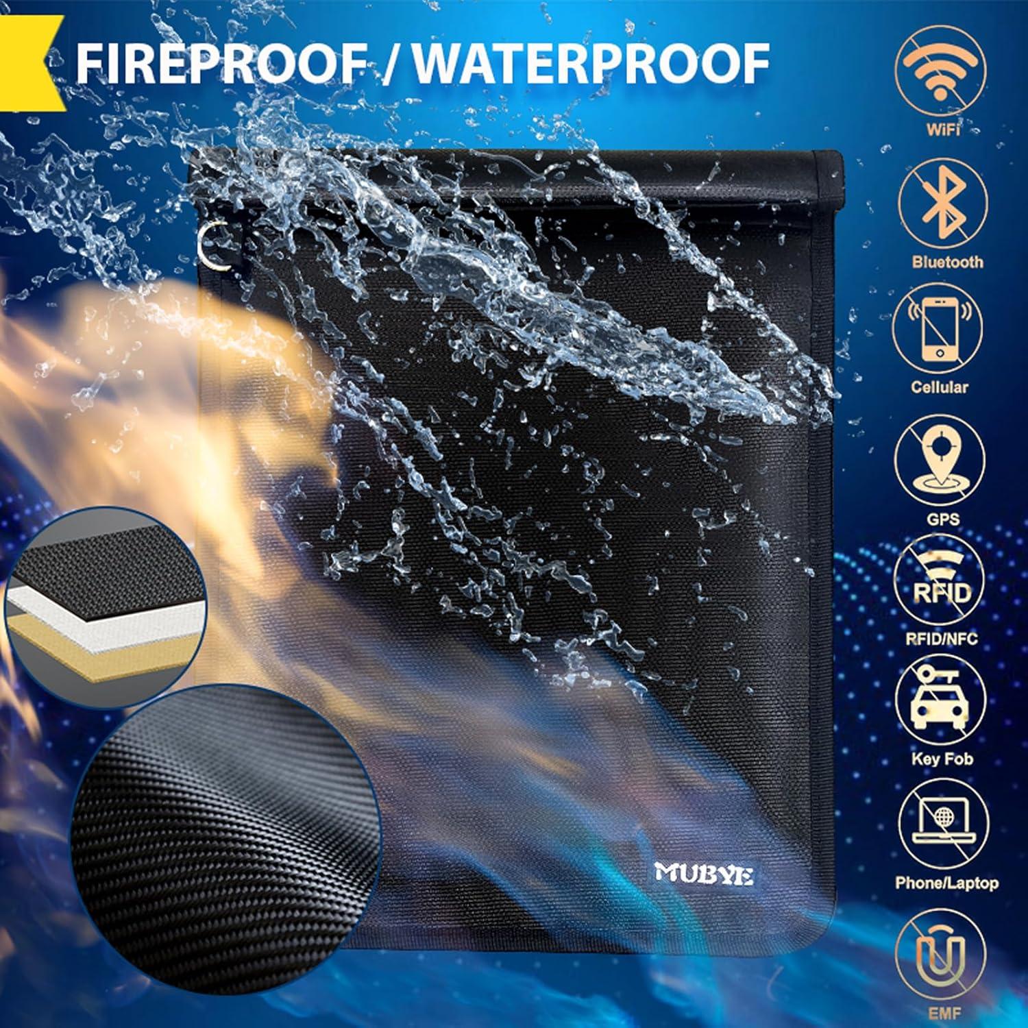 Bolsas Faraday MUBYE 2PCS Antirrobo a Prueba de Fuego y Agua