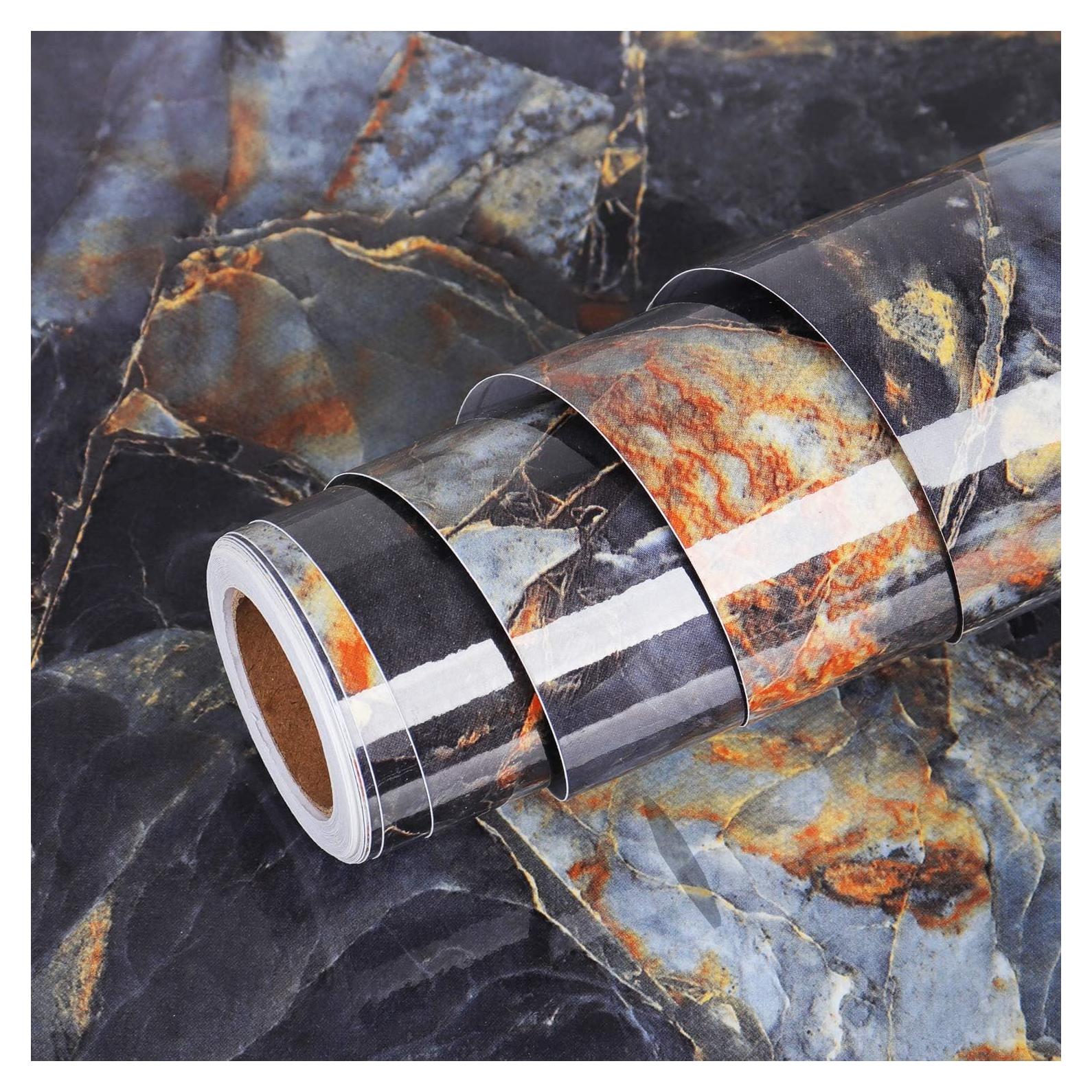 Papel Tapiz Autoadhesivo Livelynine Mármol Azul 40x200 cm