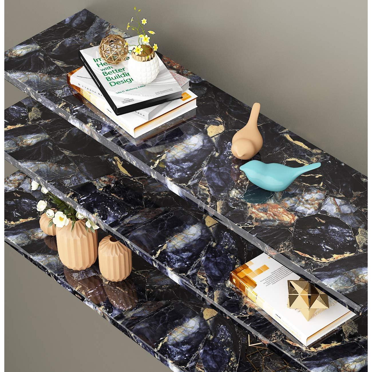 Papel Tapiz Autoadhesivo Livelynine Mármol Azul 40x200 cm