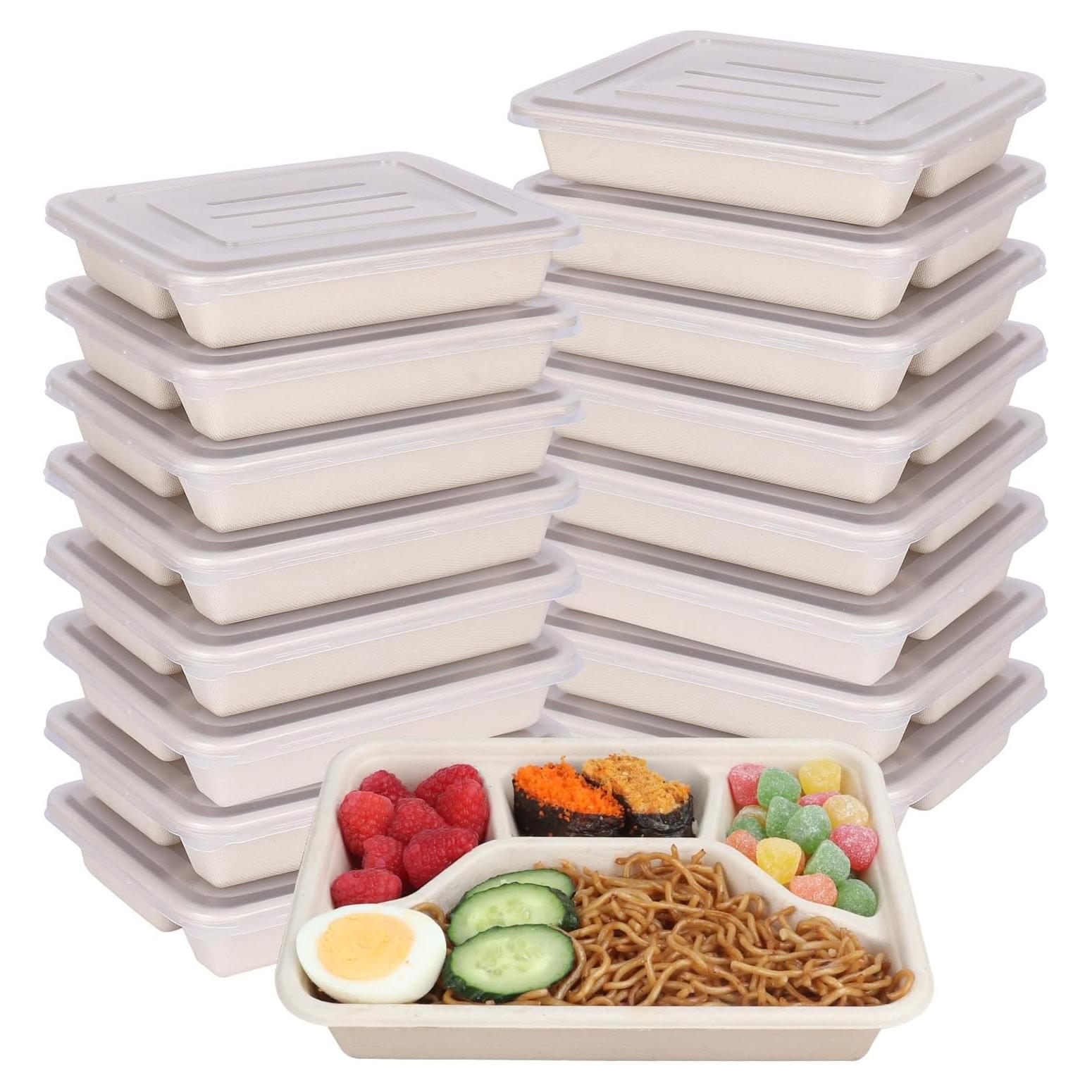 Platos desechables de fibra de caña de azúcar 24 oz 50 unidades