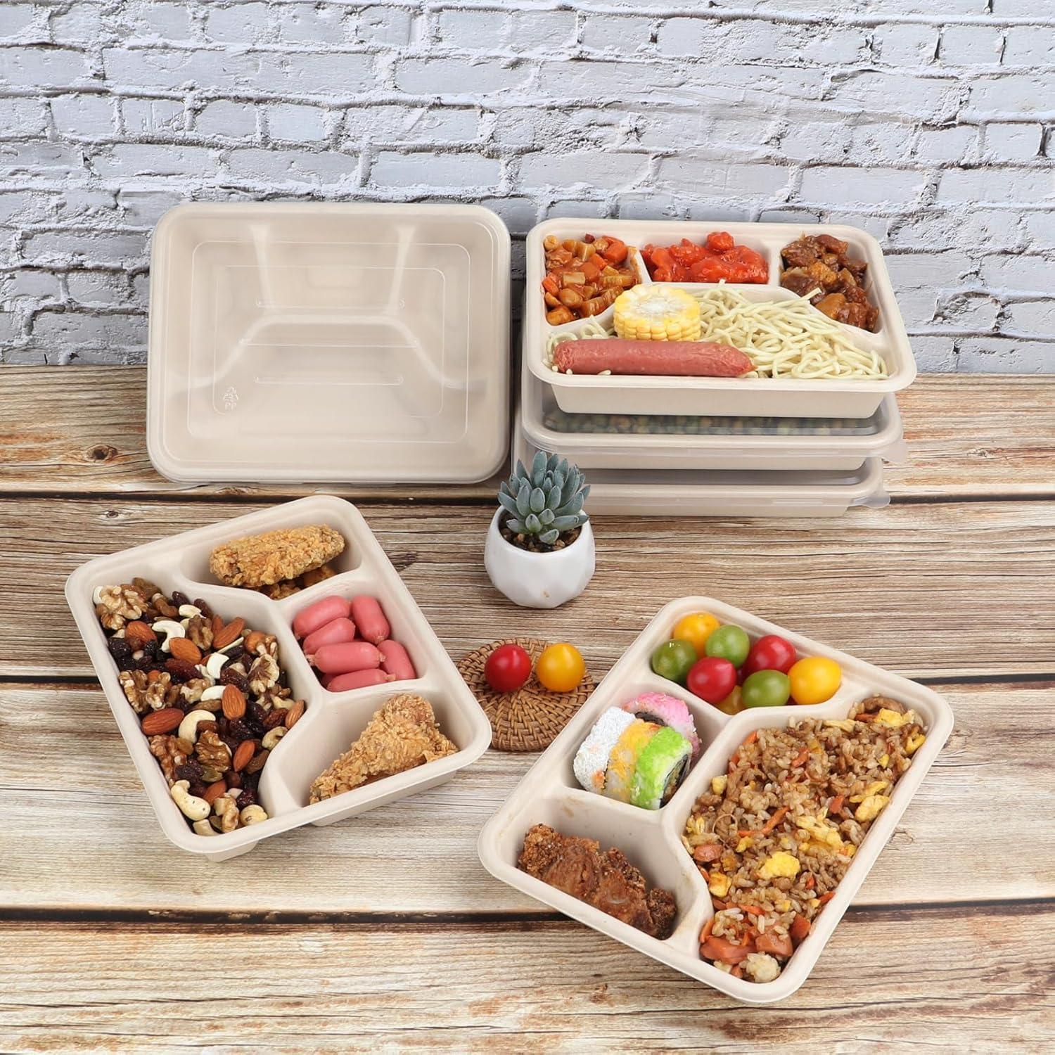 Platos desechables de fibra de caña de azúcar 24 oz 50 unidades