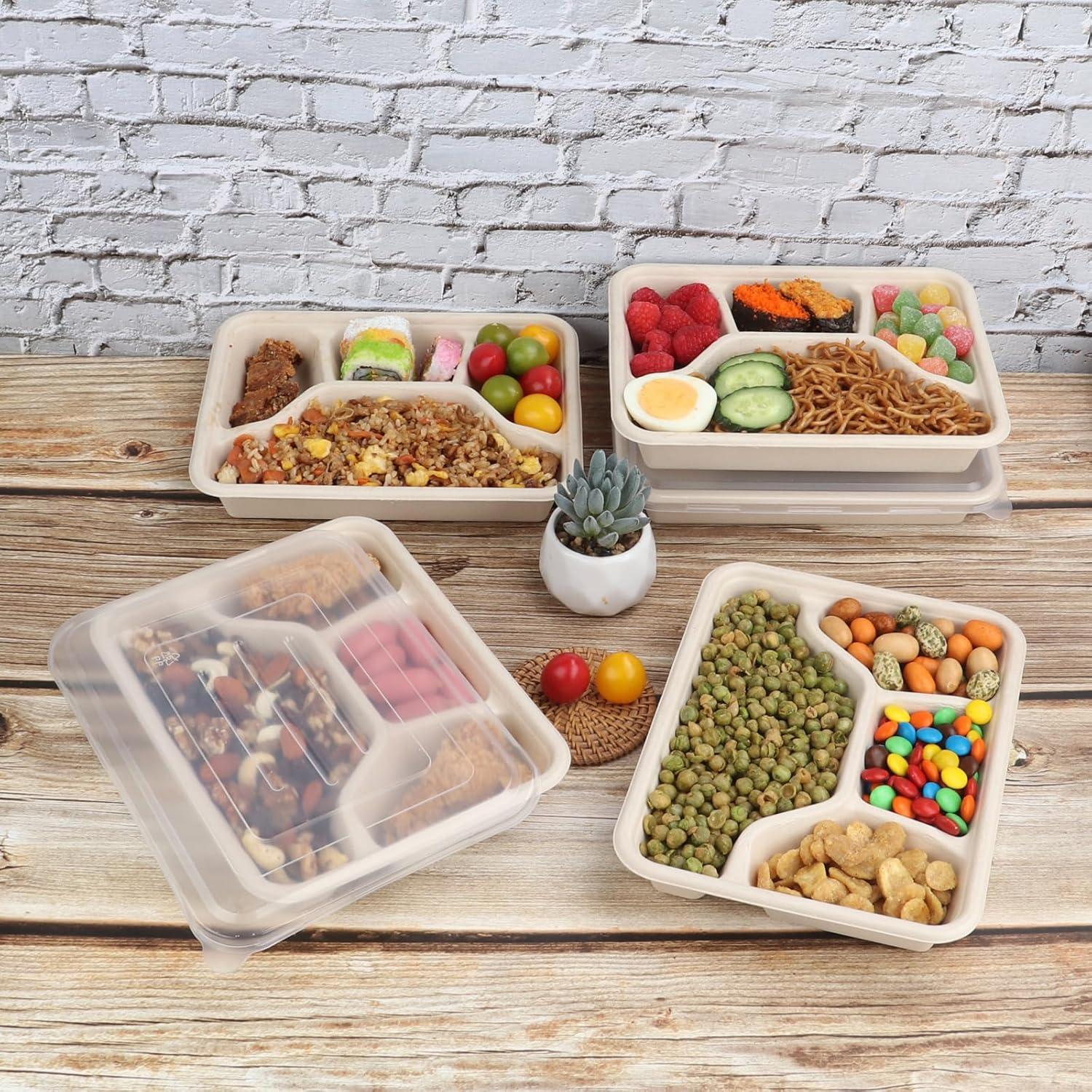 Platos desechables de fibra de caña de azúcar 24 oz 50 unidades