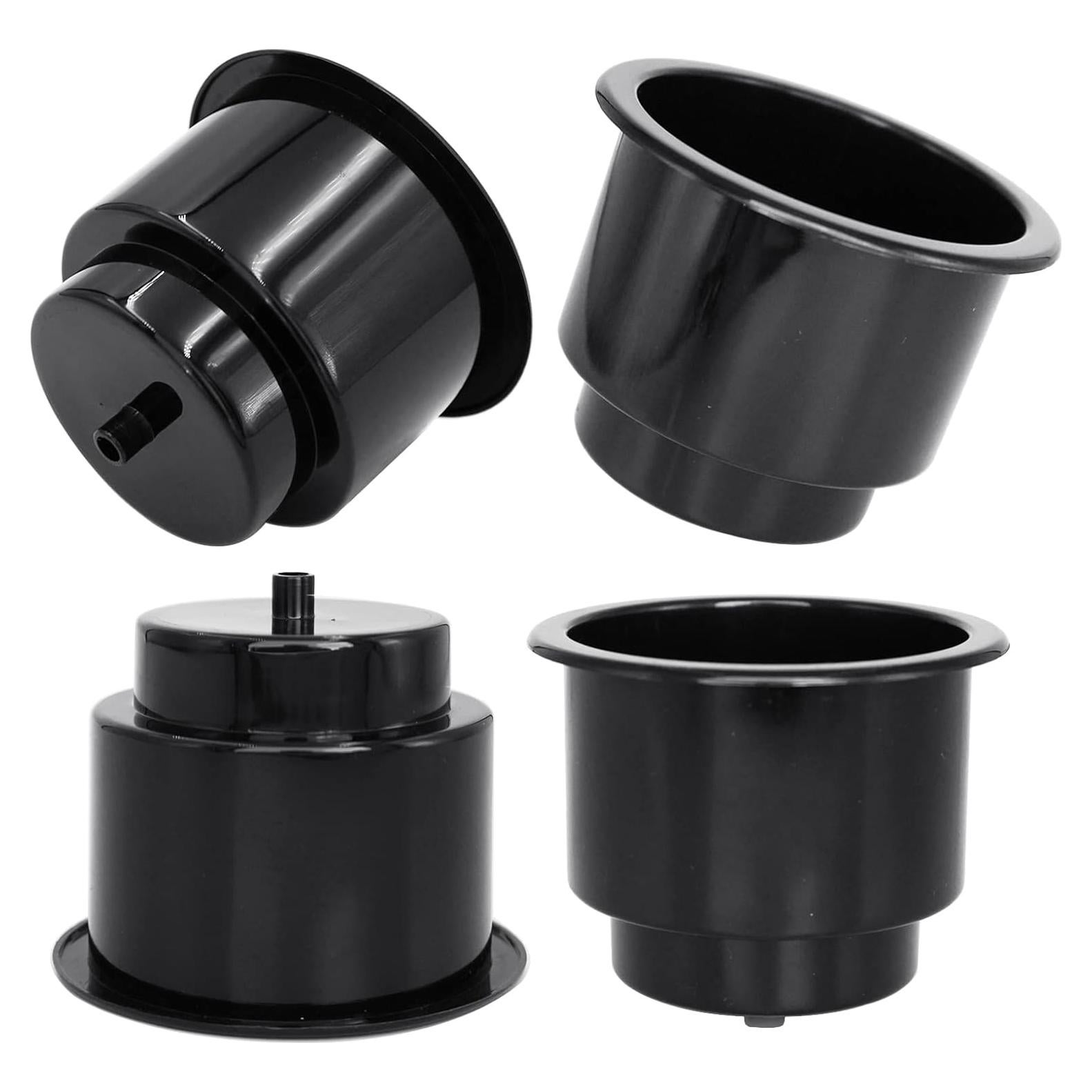 Soporte de Bebida Empotrado Yuanhe Negro 4PCS con Drenaje