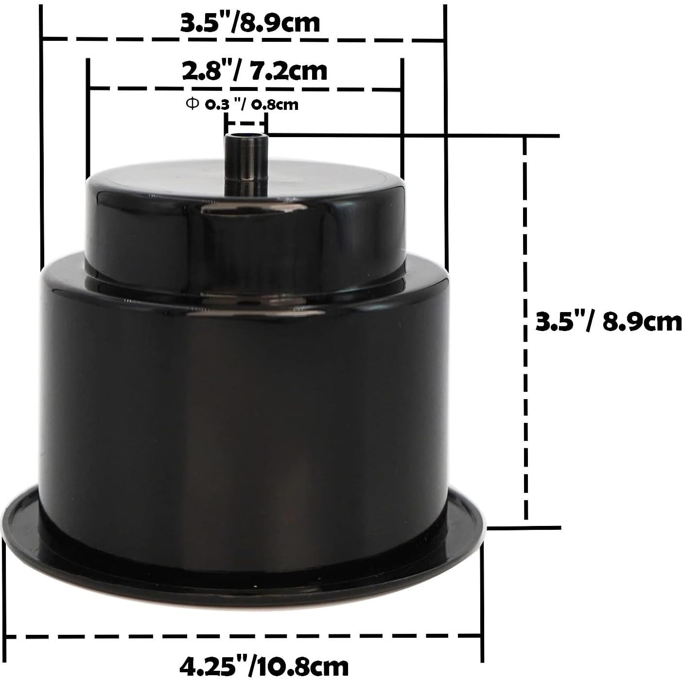 Soporte de Bebida Empotrado Yuanhe Negro 4PCS con Drenaje