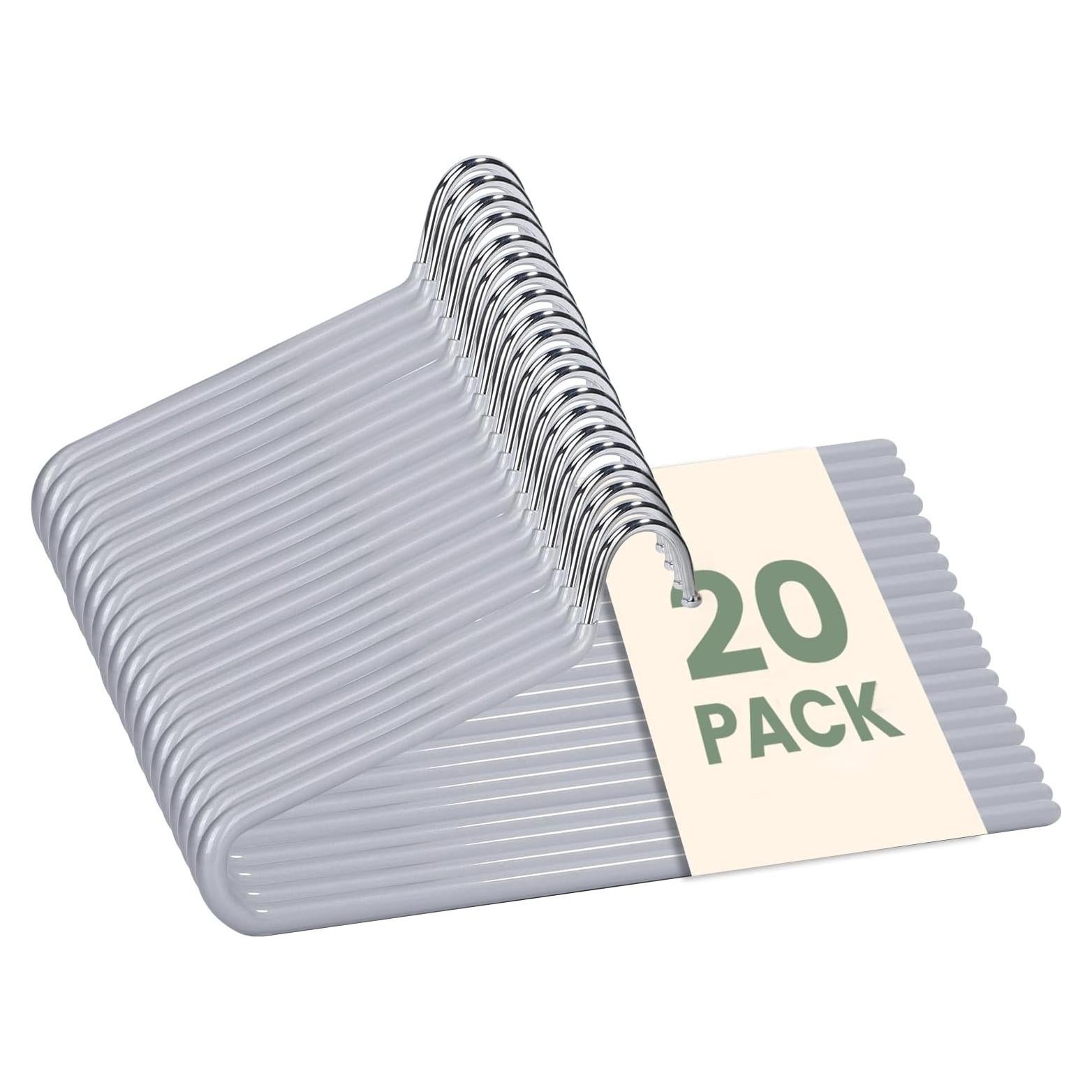 Perchas Abiertas Antideslizantes LALALIVABLE 20 Piezas Metal Gris