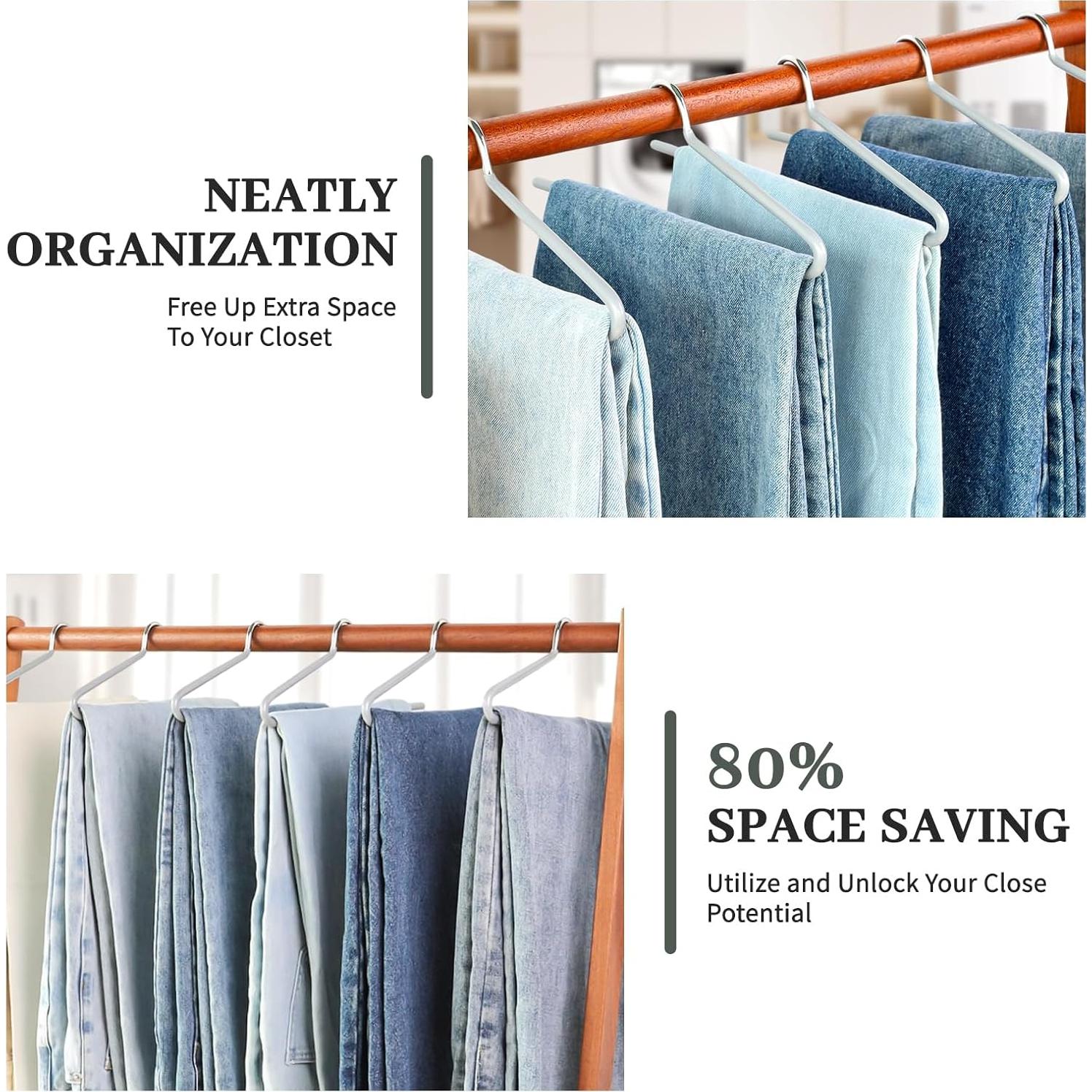 Perchas Abiertas Antideslizantes LALALIVABLE 20 Piezas Metal Gris