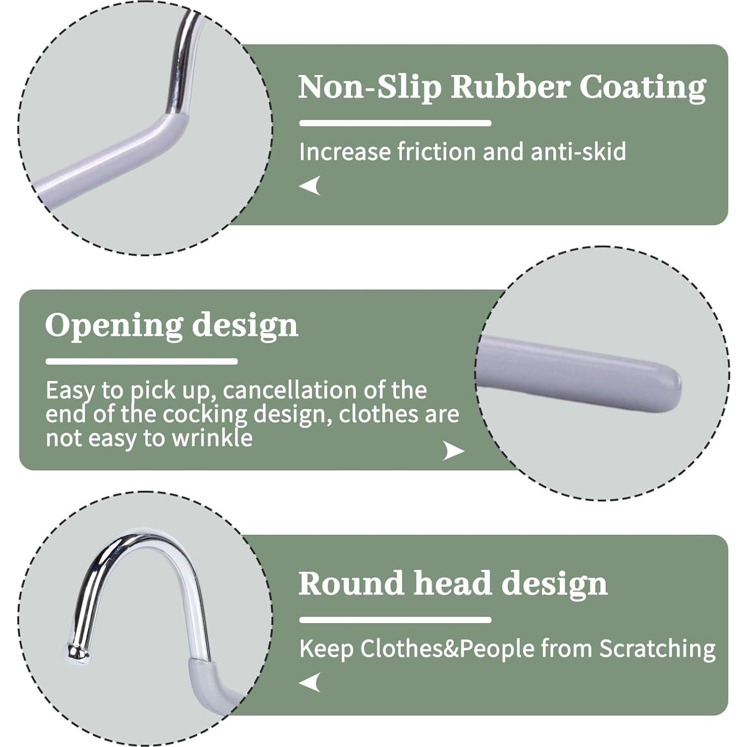 Perchas Abiertas Antideslizantes LALALIVABLE 20 Piezas Metal Gris