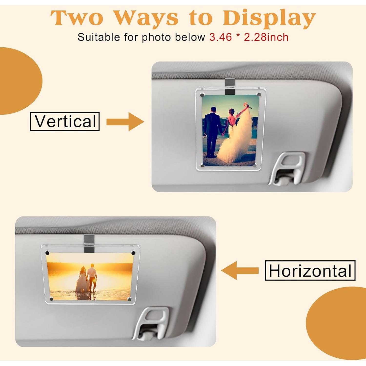 Marco de Foto Magnético Dargoose para Visera de Coche 2-Pack